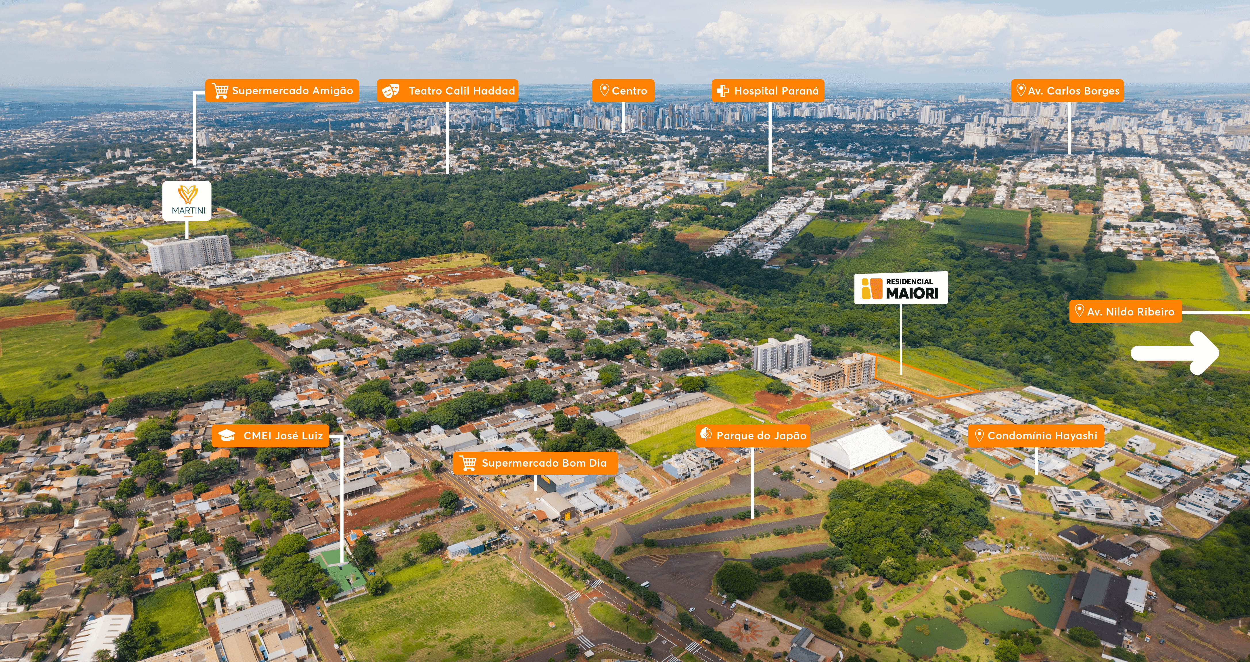 Imagem aérea Residencial Maiori MRV Maringá