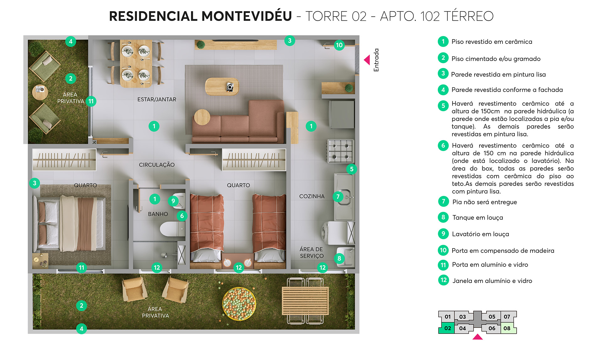 Planta Residencial Montevidéu MRV Maringá