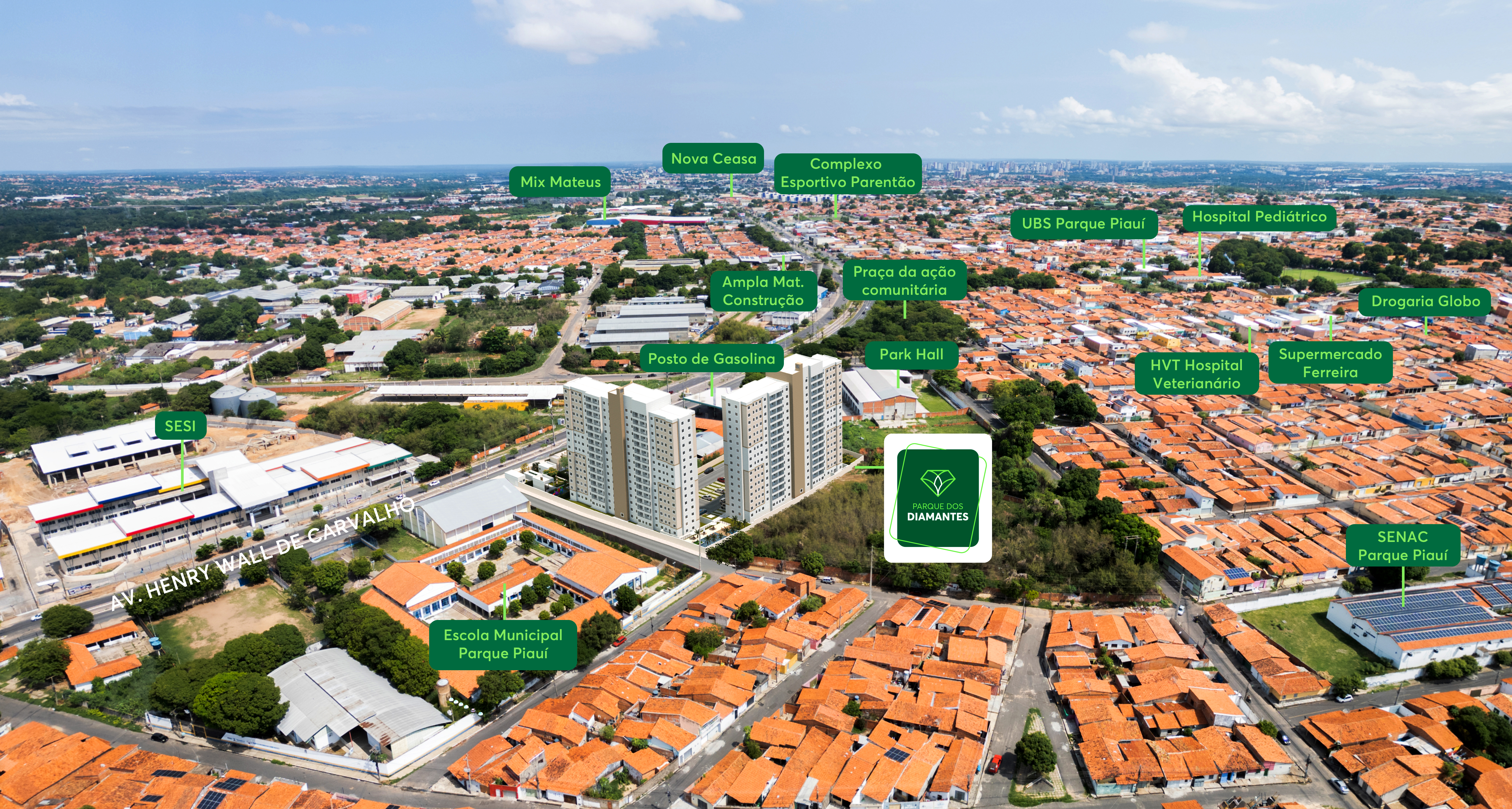 Imagem aérea Parque dos Diamantes MRV Teresina Imagem aérea Parque dos Diamantes MRV Teresina