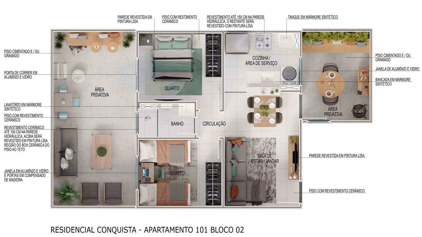 Planta Residencial Conquista MRV Teresina