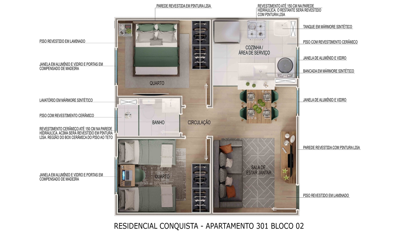 Planta Residencial Conquista MRV Teresina