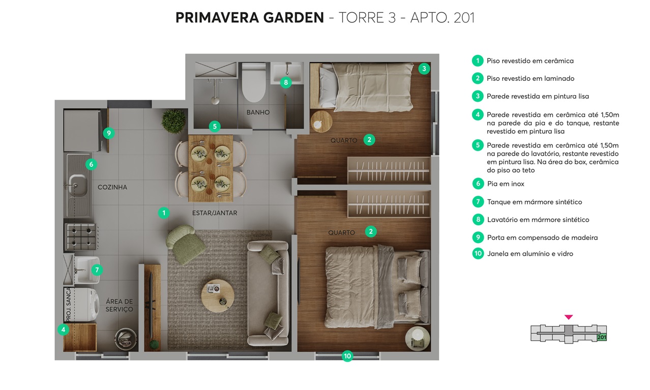 Planta Primavera Garden MRV Duque de Caxias
