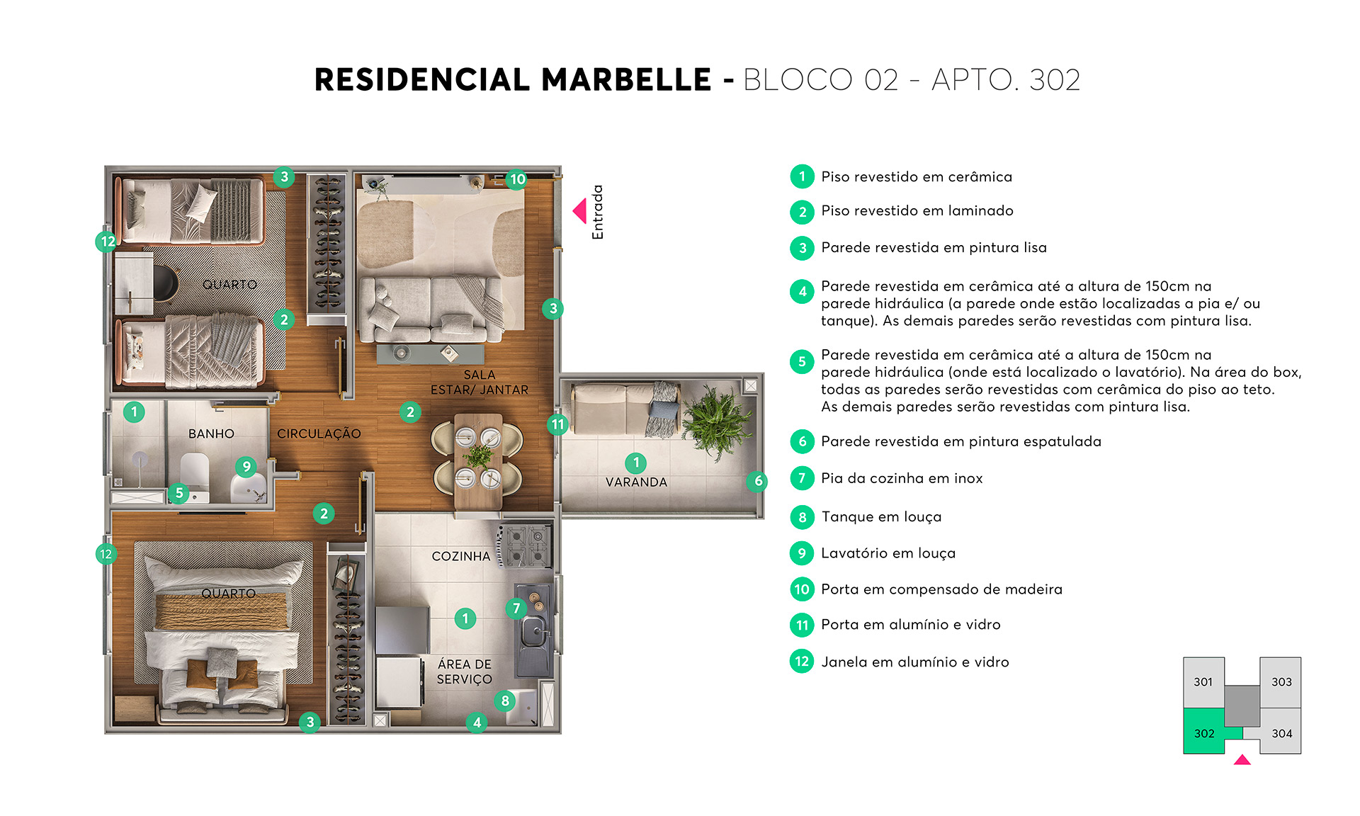 Planta Marbelle Residence MRV Macaé