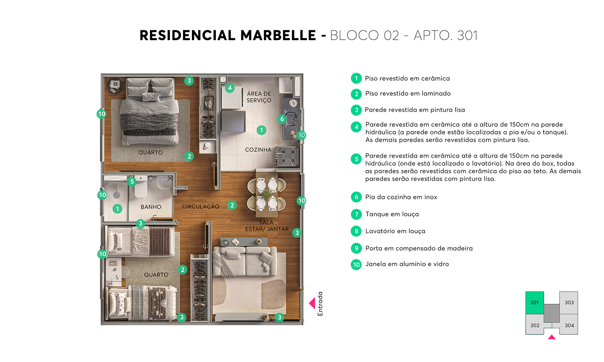 Planta Marbelle Residence MRV Macaé
