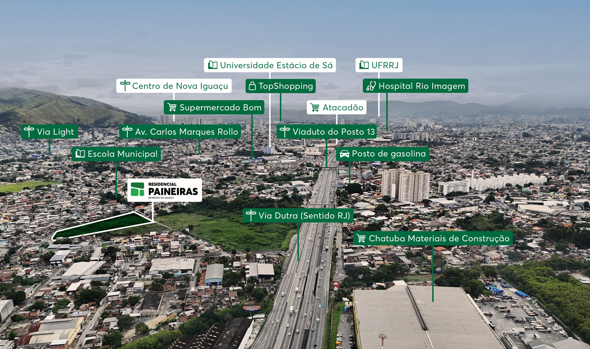 Foto aérea Residencial Paineiras MRV Nova Iguaçu