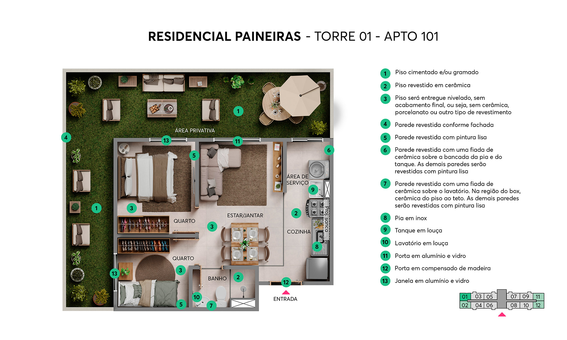 Planta Residencial Paineiras MRV Nova Iguaçu