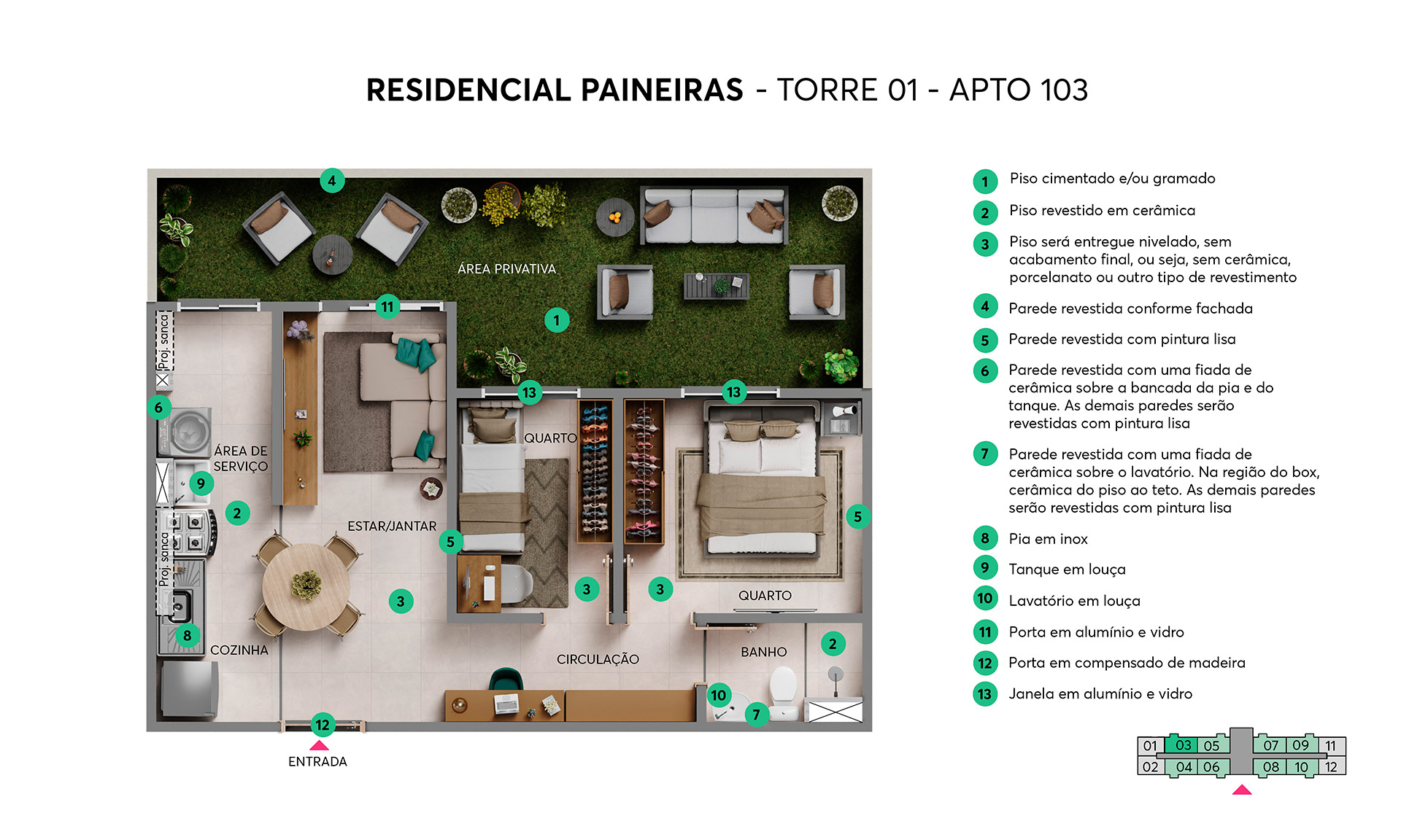 Planta Residencial Paineiras MRV Nova Iguaçu