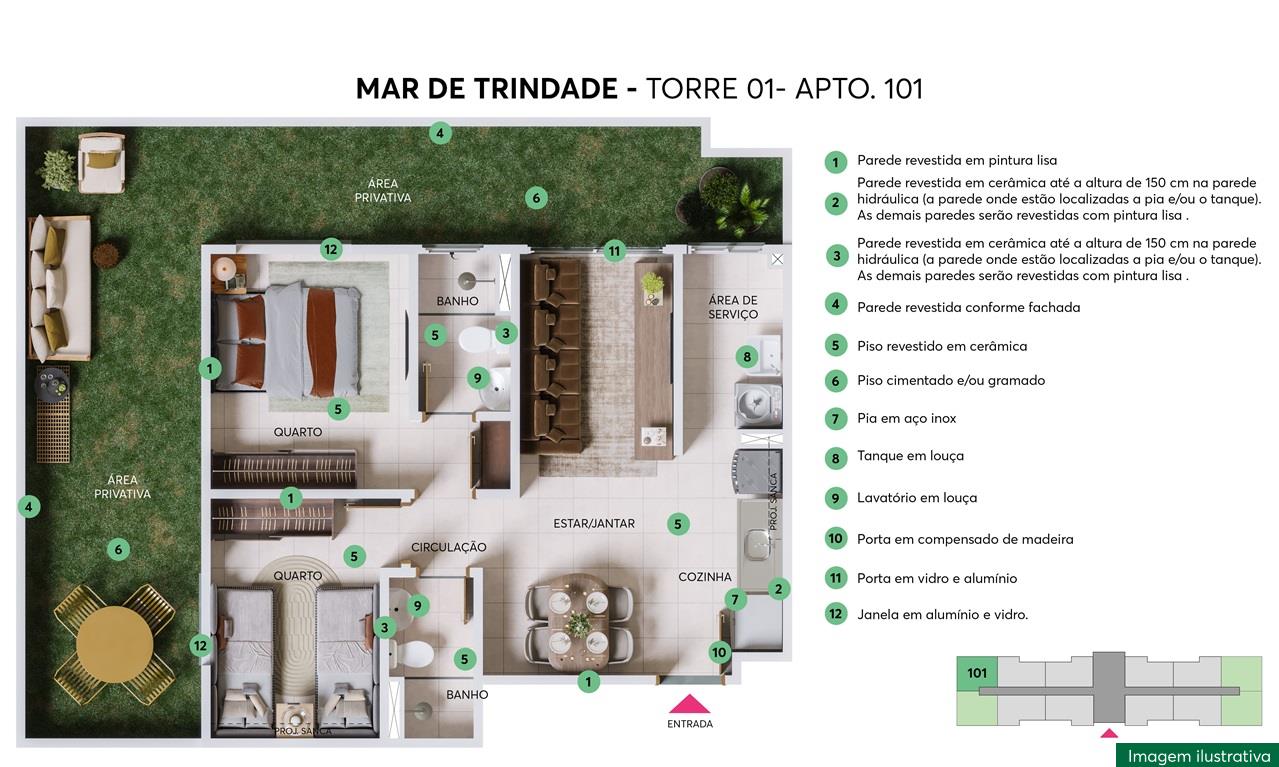 Planta Resid. Mar de Trindade MRV São Gonçalo
