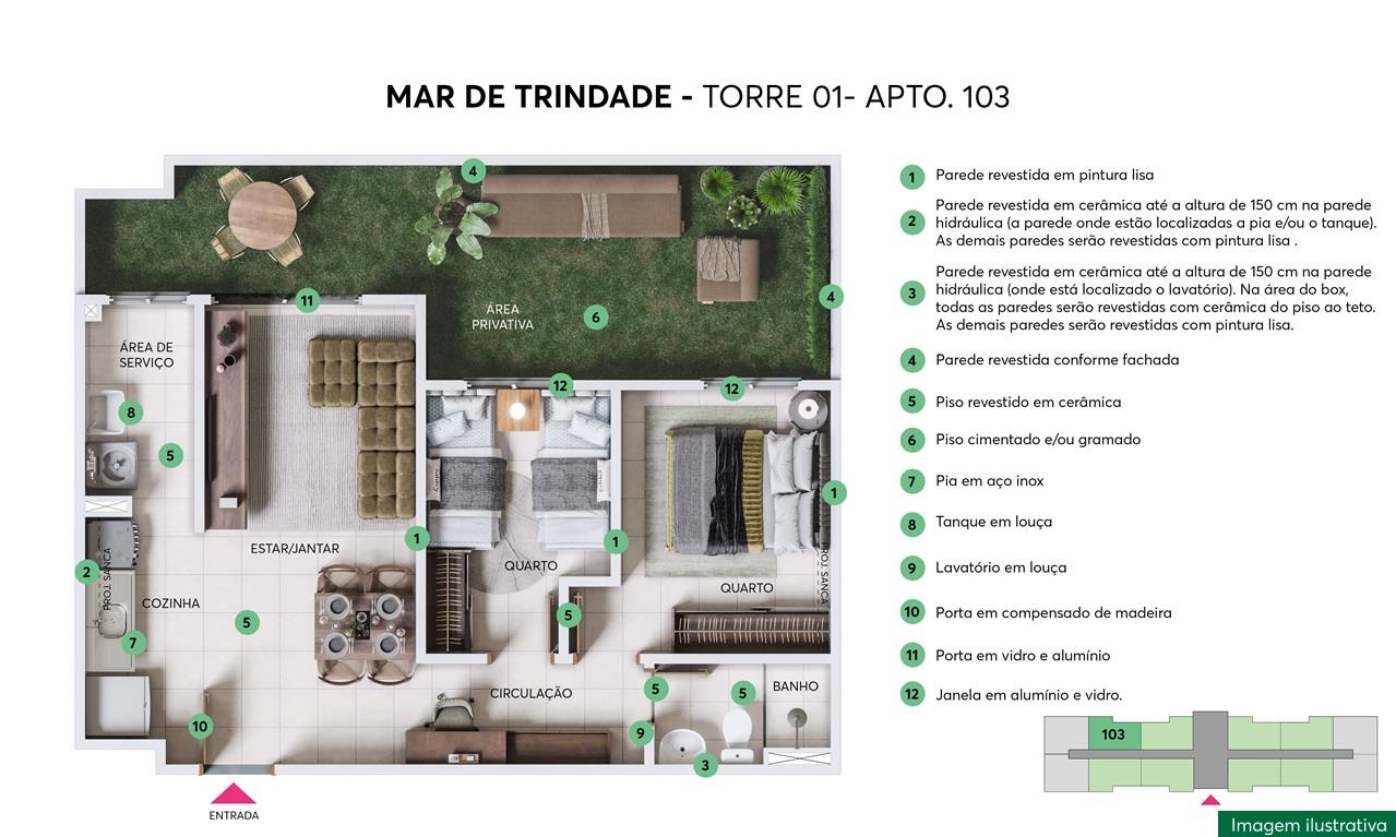 Planta Resid. Mar de Trindade MRV São Gonçalo