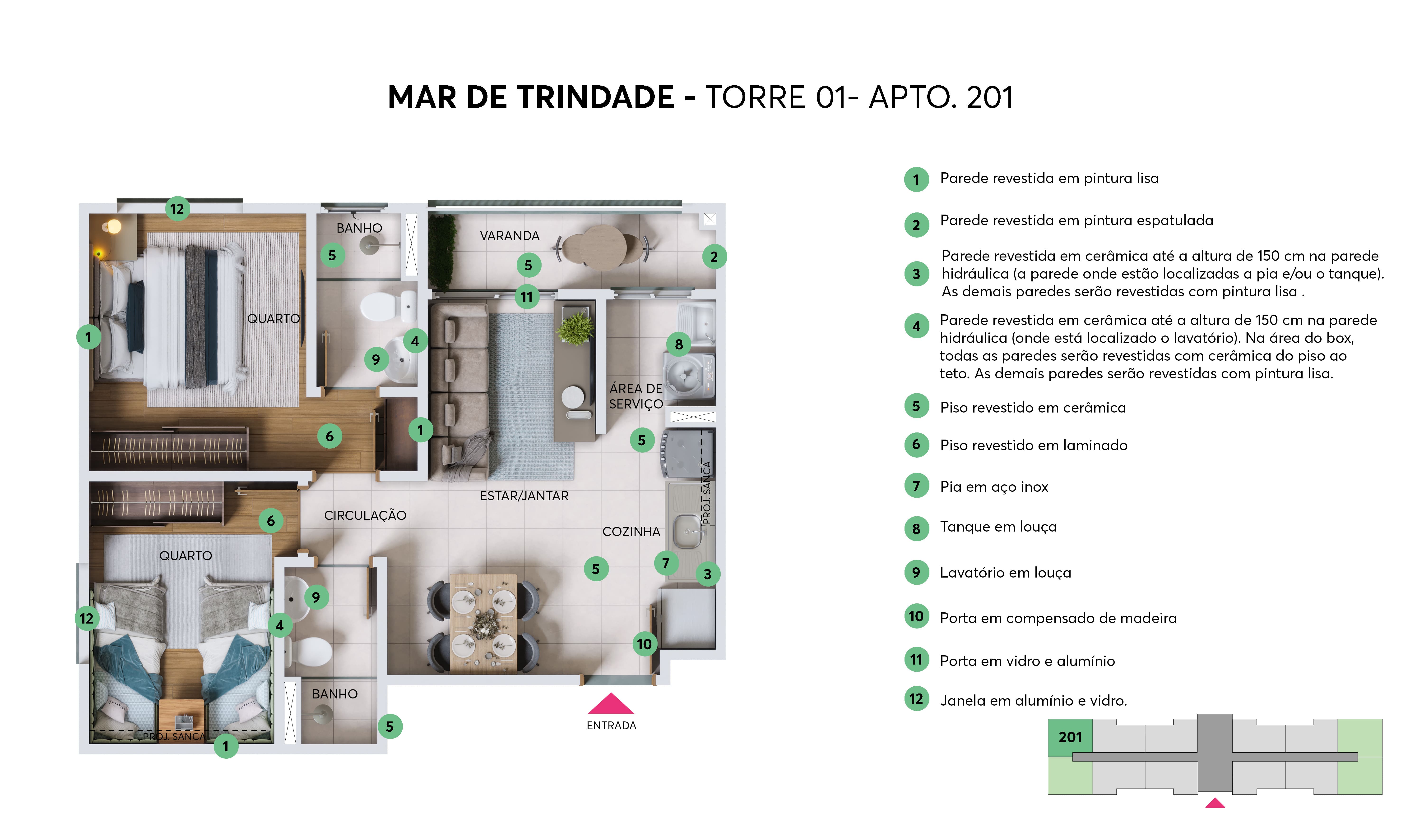 Planta Resid. Mar de Trindade MRV São Gonçalo