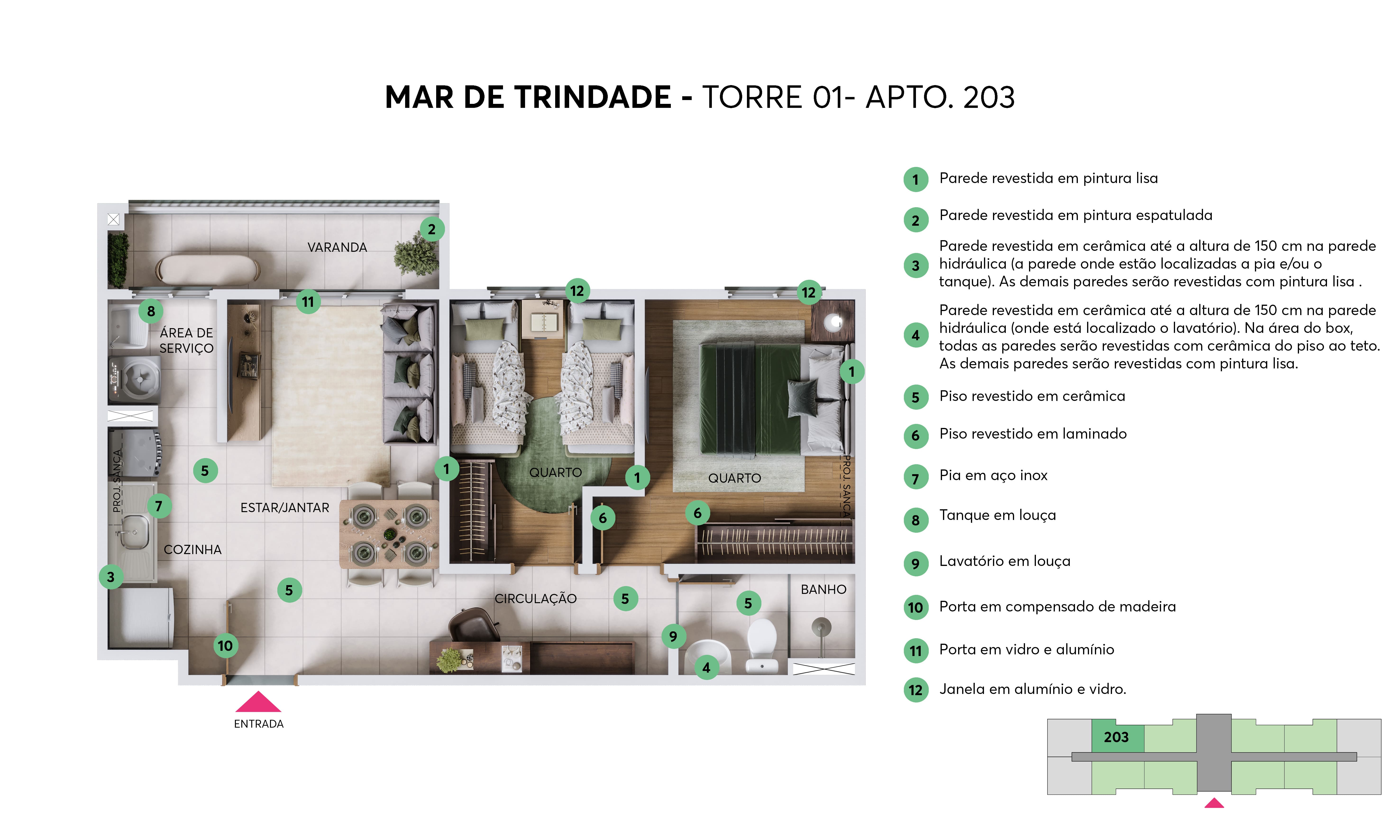 Planta Resid. Mar de Trindade MRV São Gonçalo
