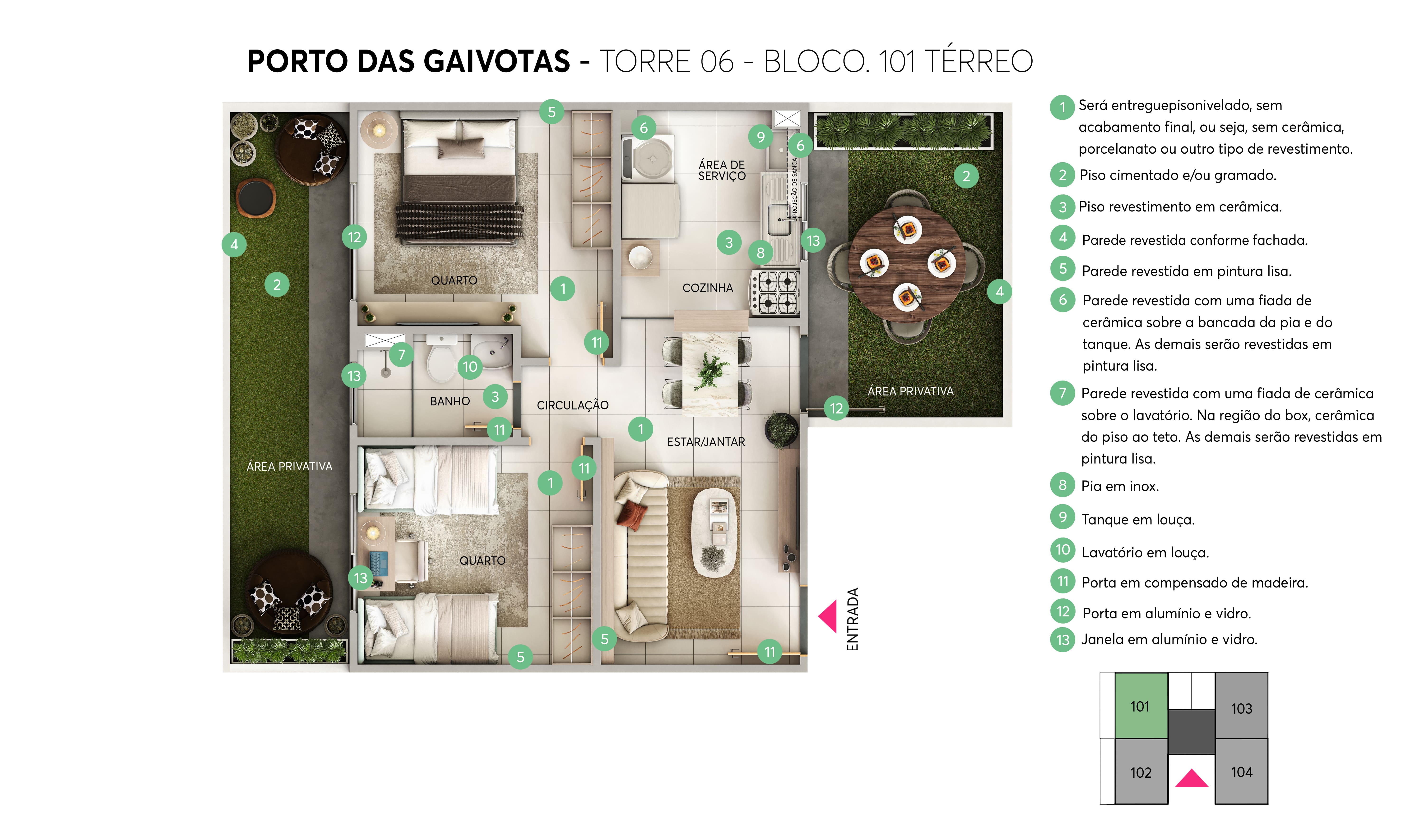 Planta Porto das Gaivotas MRV Porto Alegre