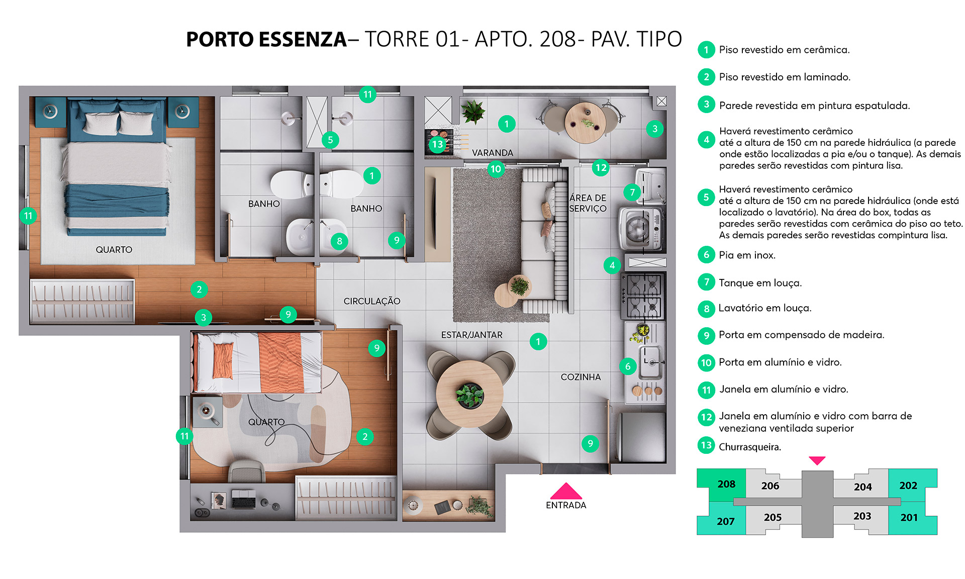 Planta Porto Essenza MRV Porto Alegre