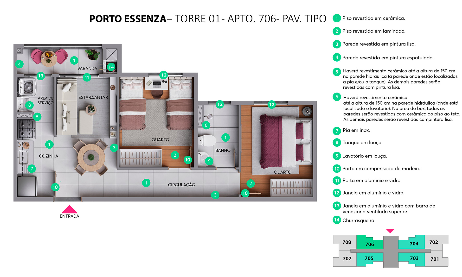 Planta Porto Essenza MRV Porto Alegre
