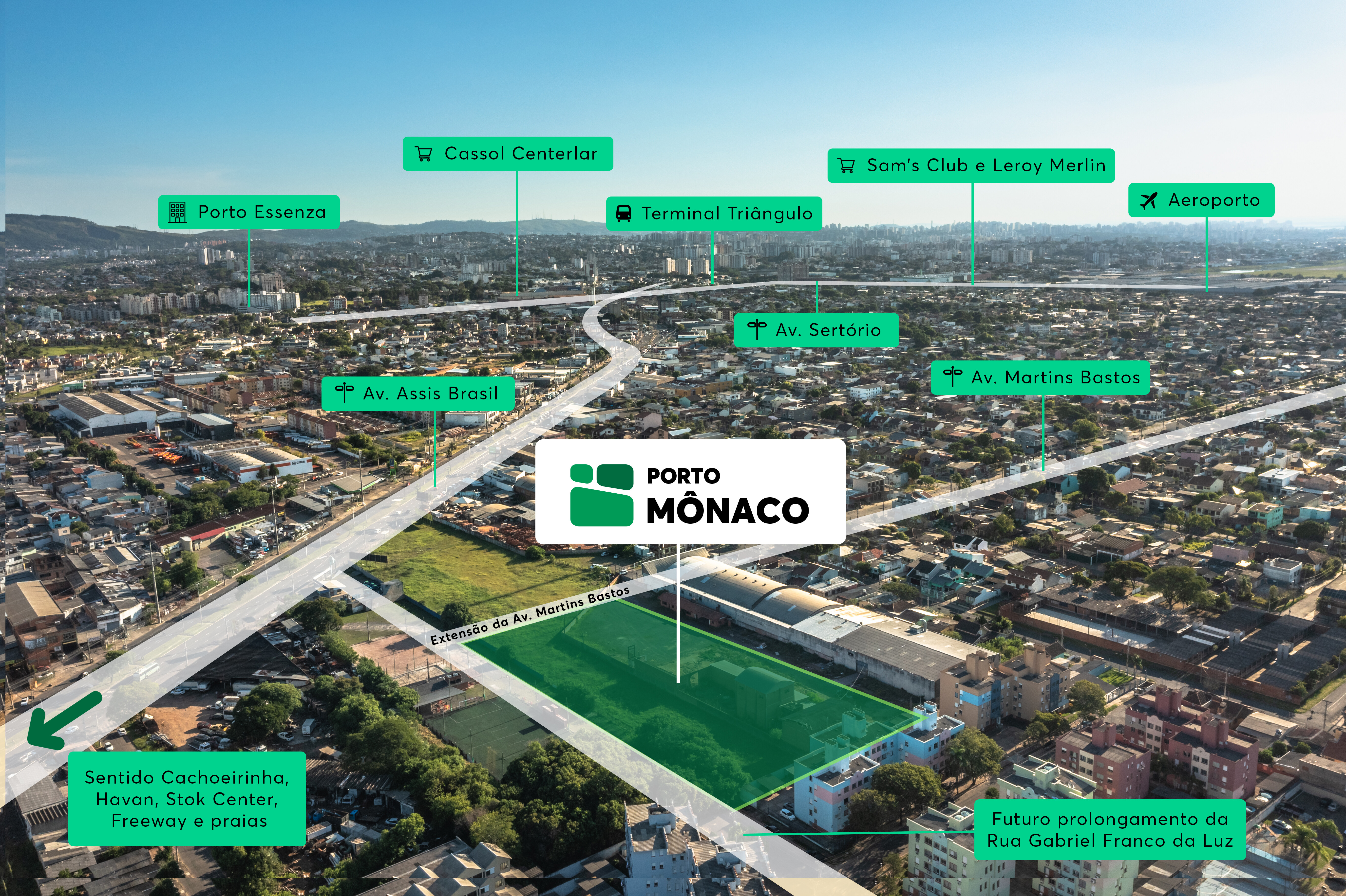 Imagem aérea Porto Mônaco MRV Porto Alegre