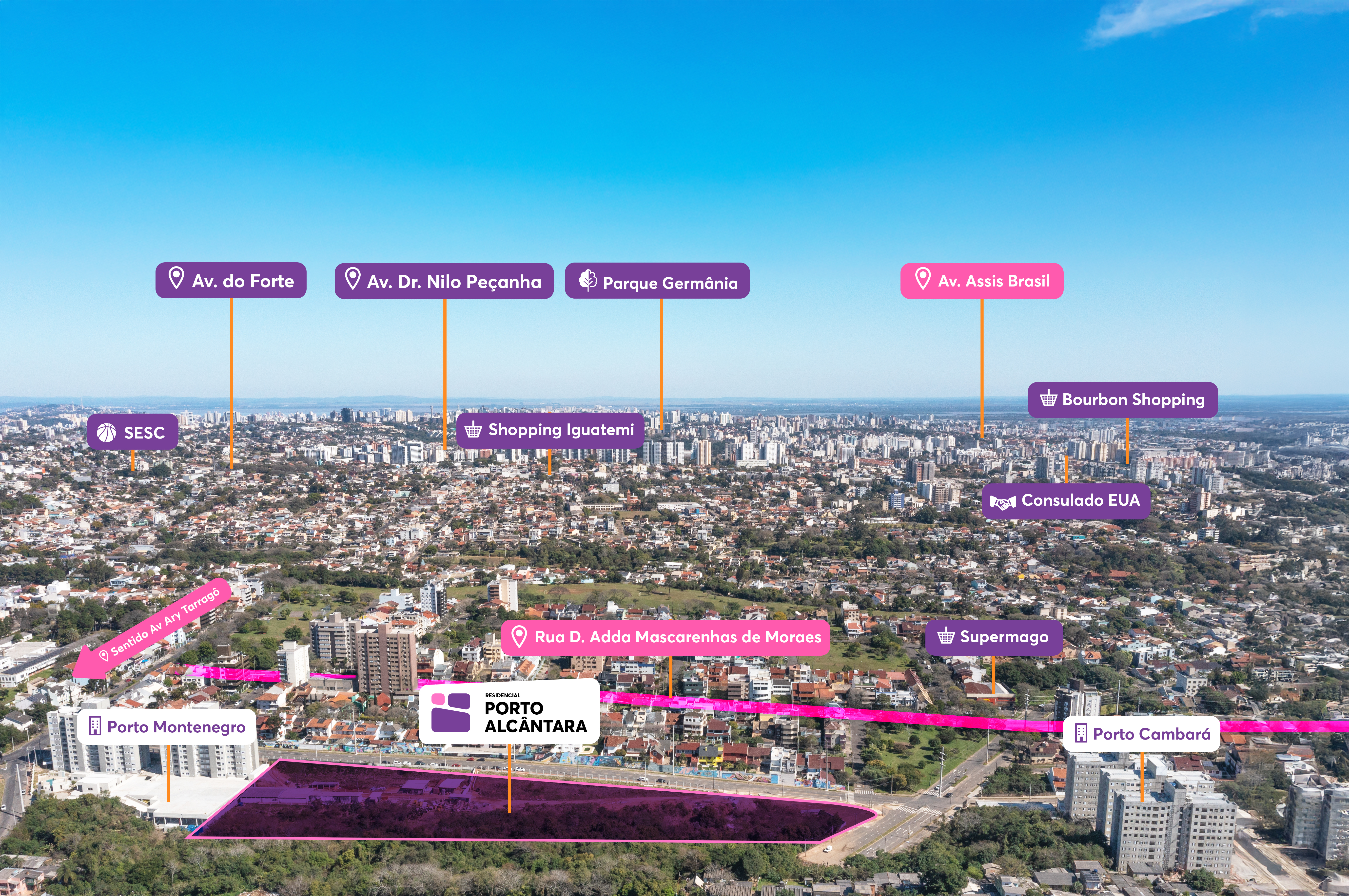 Imagem aérea Residencial Porto Alcântara MRV Porto Alegre