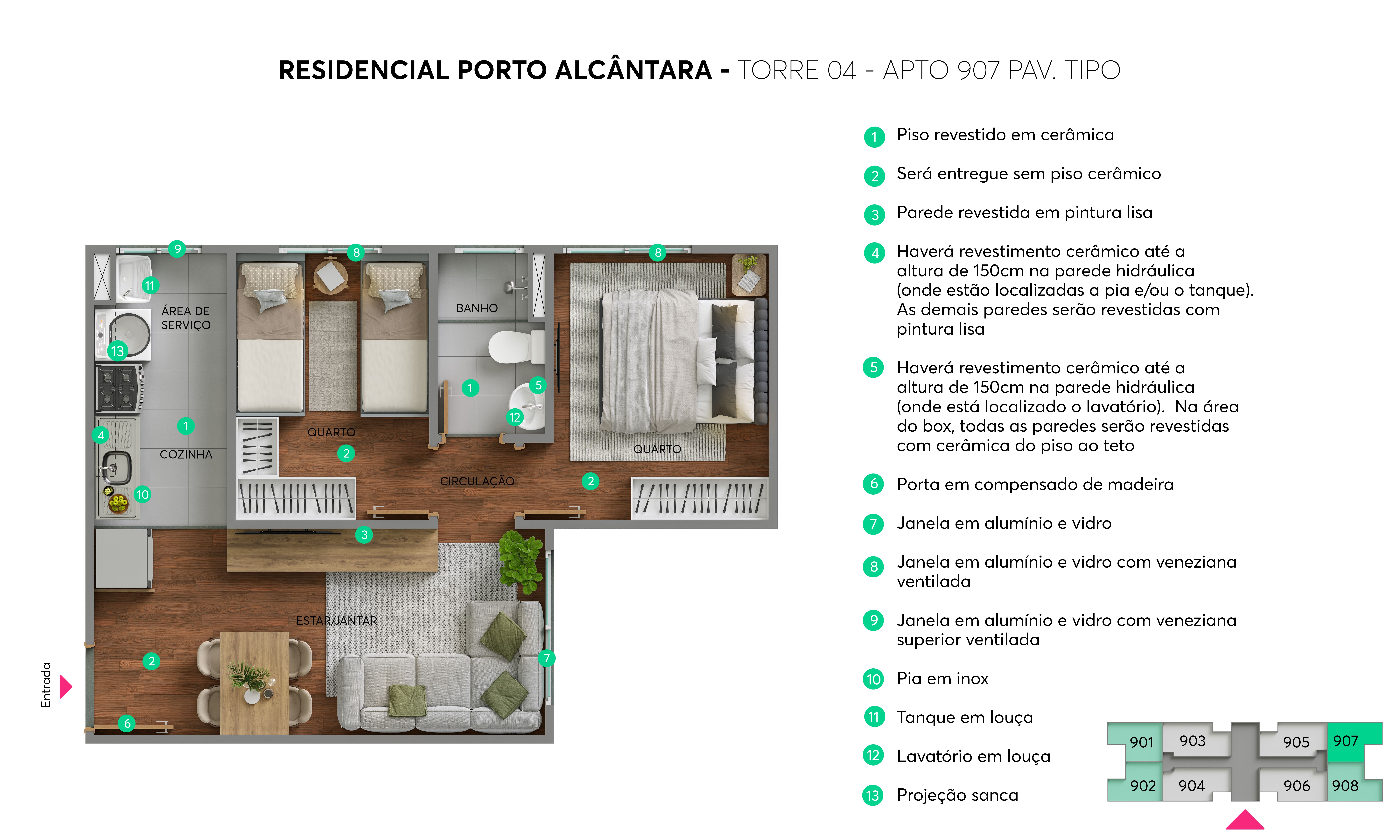 Planta Porto Alcântara MRV Porto Alegre