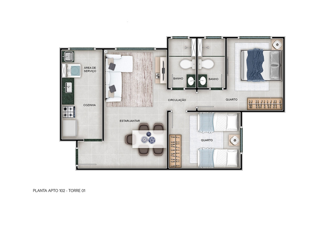Planta Porto Montenegro MRV Porto Alegre