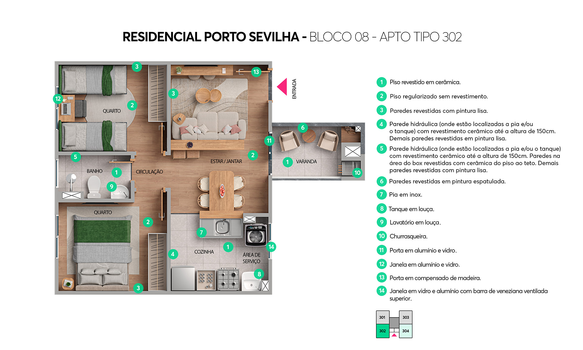 Planta Resid. Porto Sevilha MRV Porto Alegre