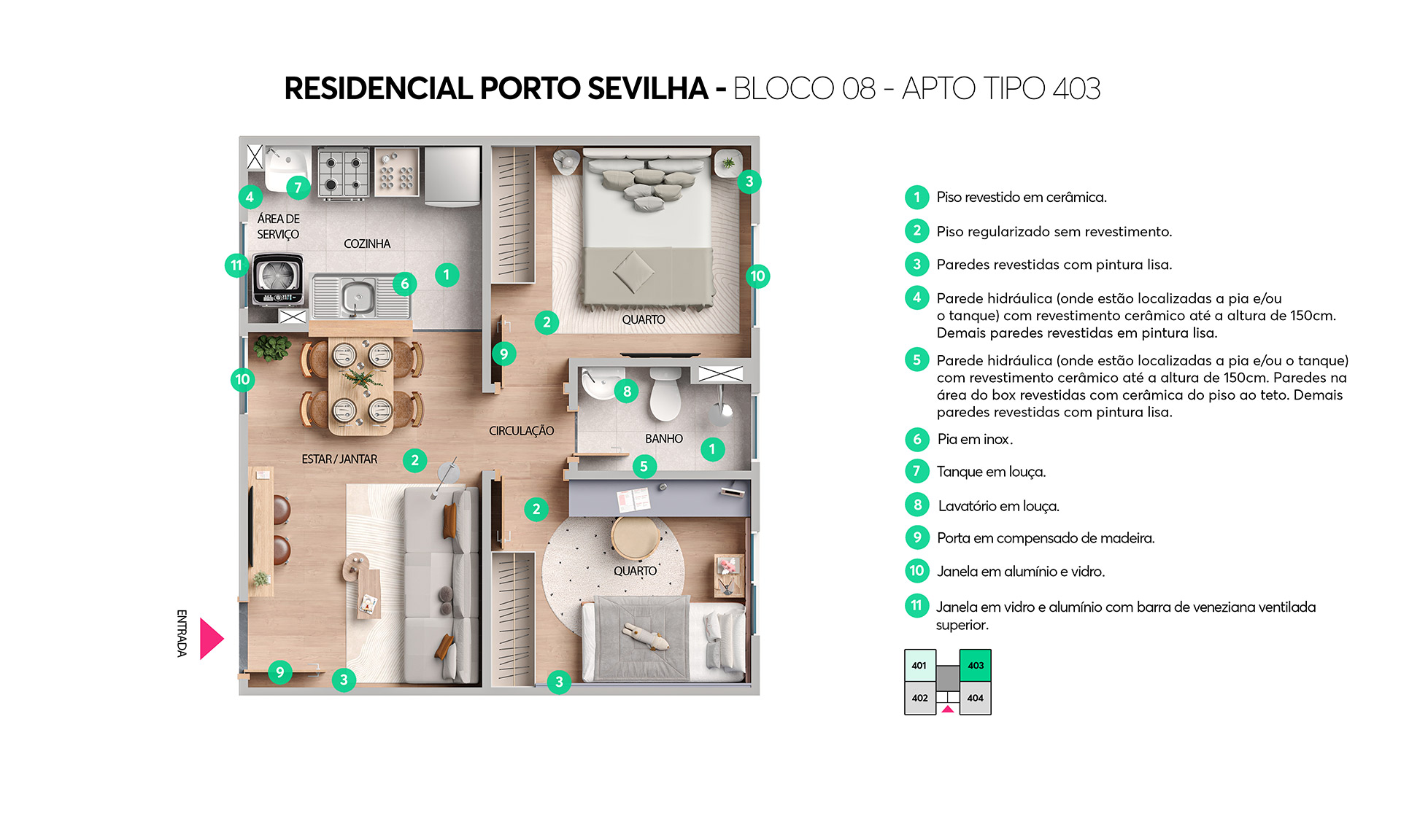 Planta Resid. Porto Sevilha MRV Porto Alegre