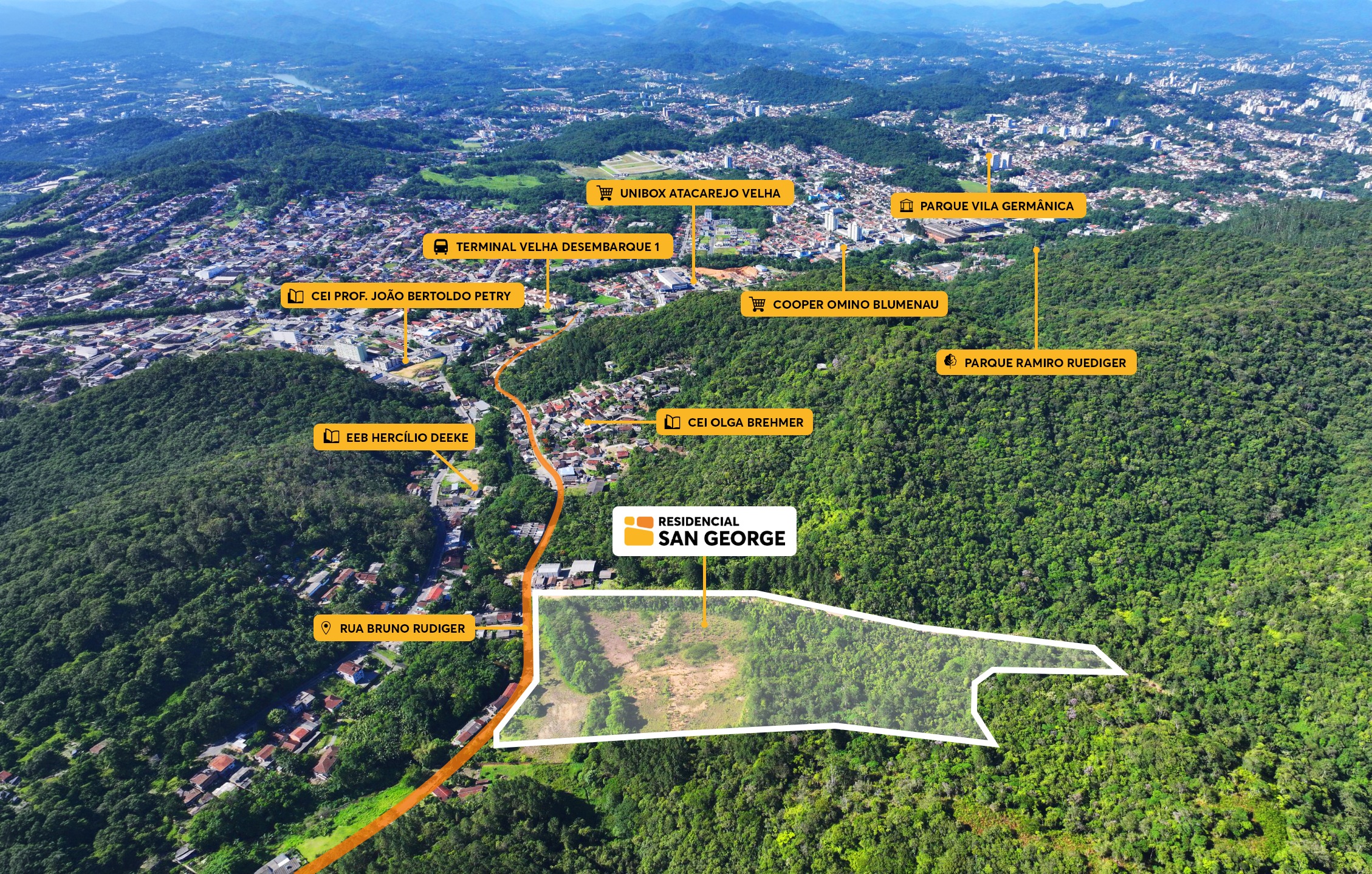 Foto Aérea Residencial San George MRV Blumenau