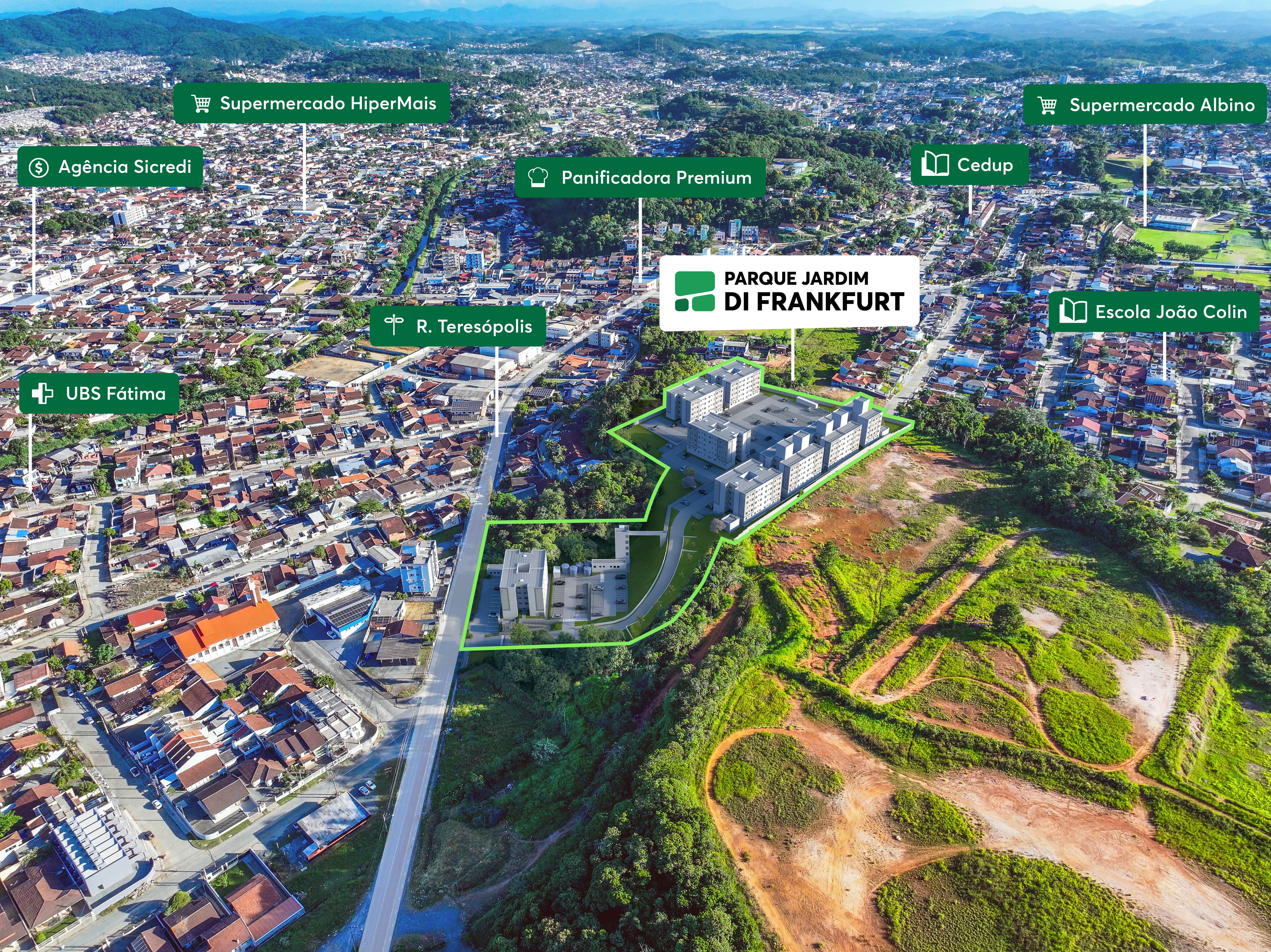 Imagem Aérea Parque Jardim Di Frankfurt MRV Joinville