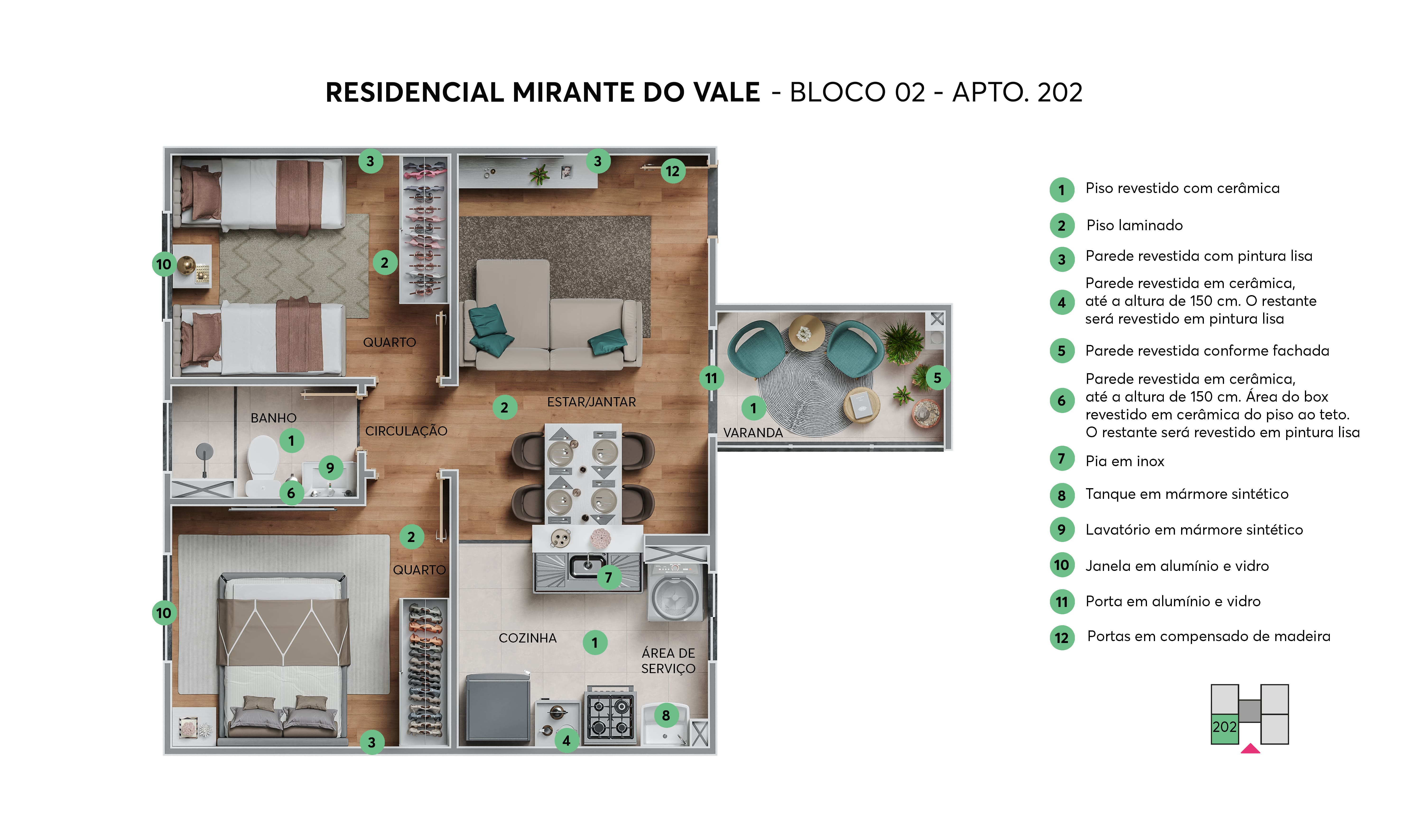 Planta Resid. Mirante do Vale MRV Bauru