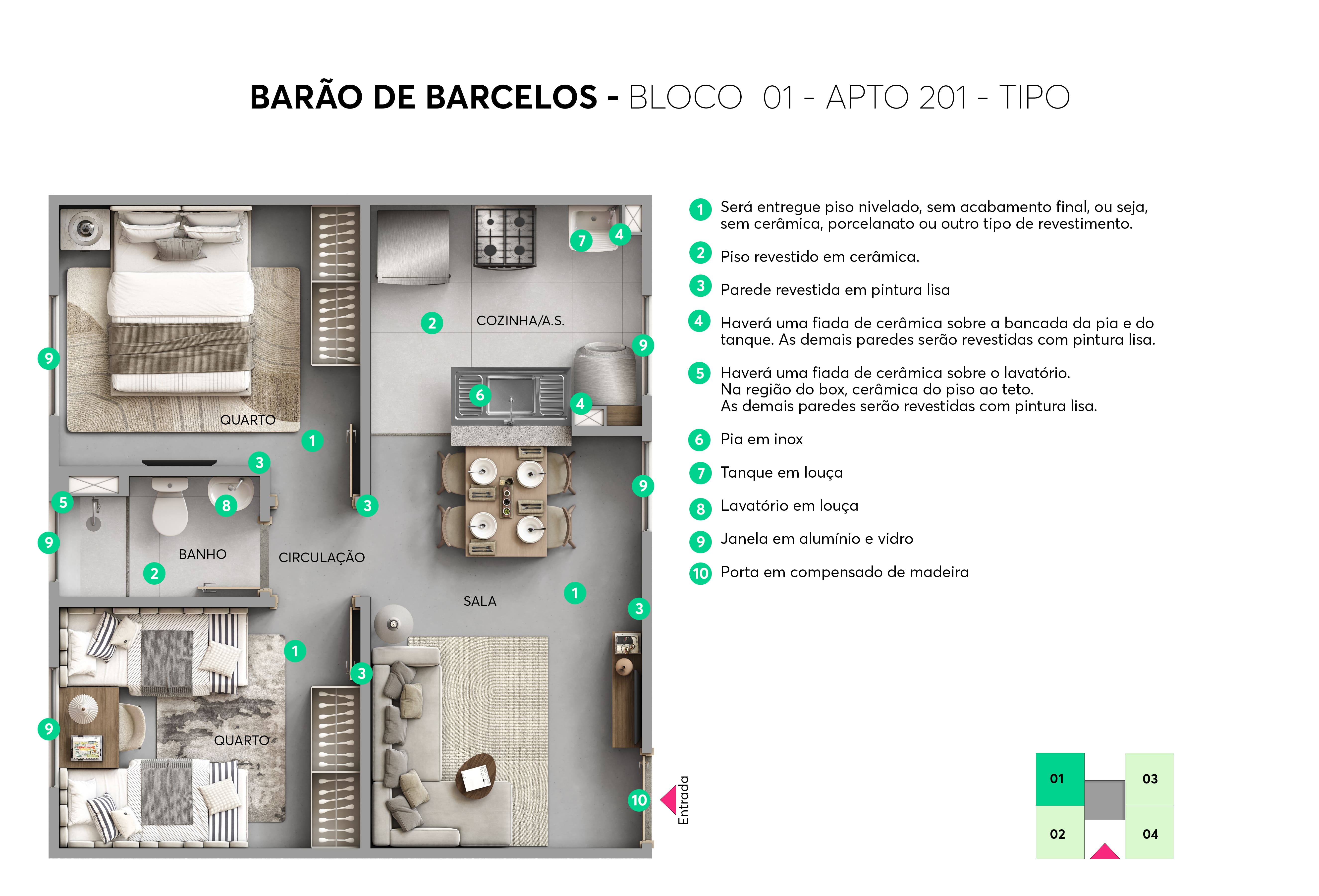 Planta Barão de Barcelos MRV Botucatu