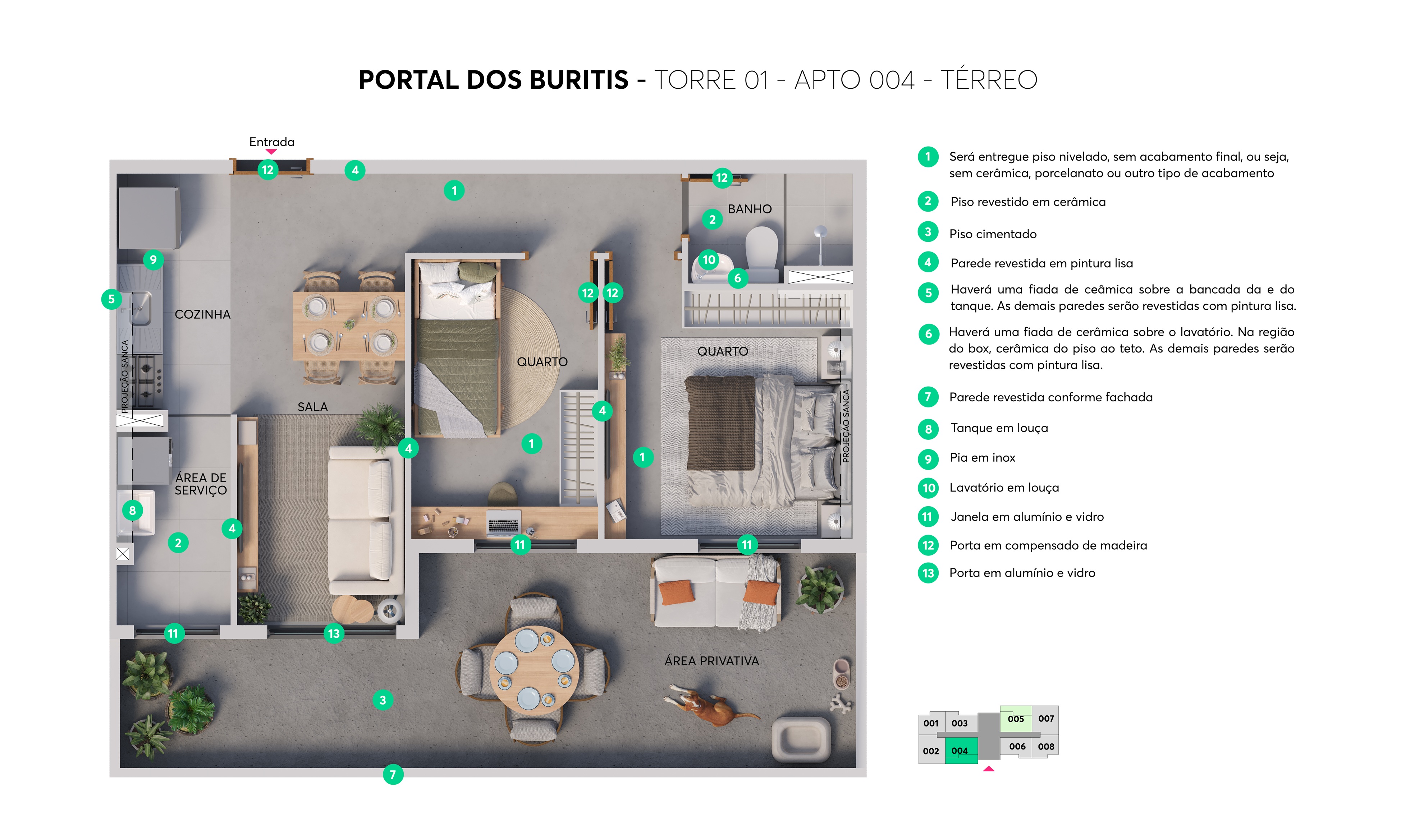 Planta -Torre01 - Apto.104 - Portal dos Buritis MRV Campinas