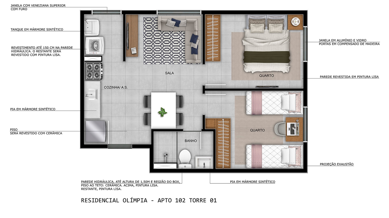 Planta Residencial Olímpia MRV Osasco