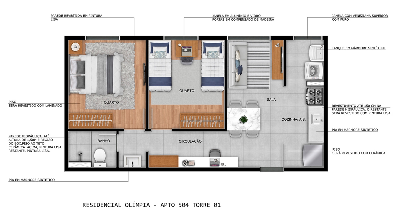 Planta Residencial Olímpia MRV Osasco