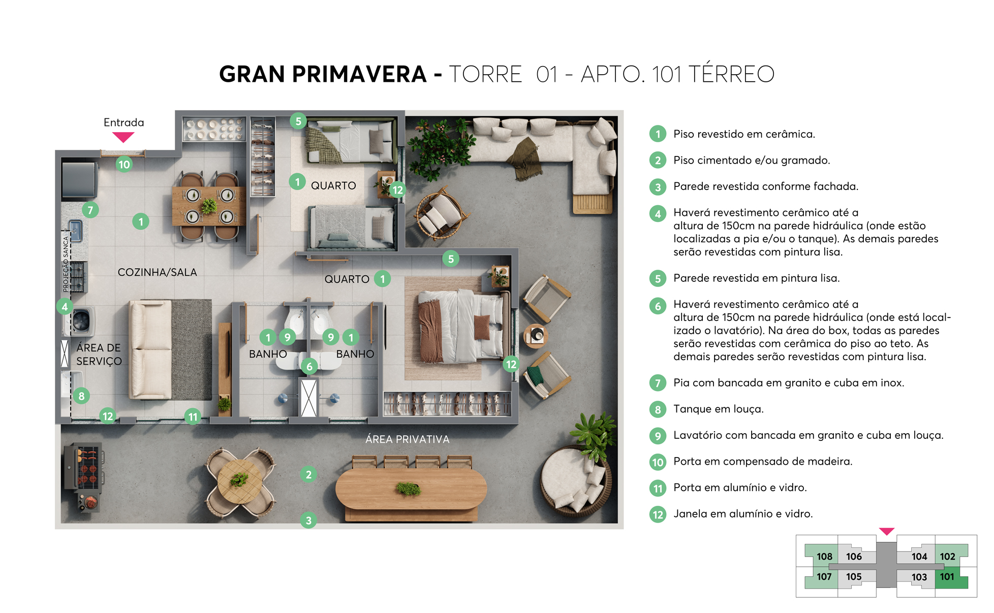 Planta - Torre 01 - Apto. 101