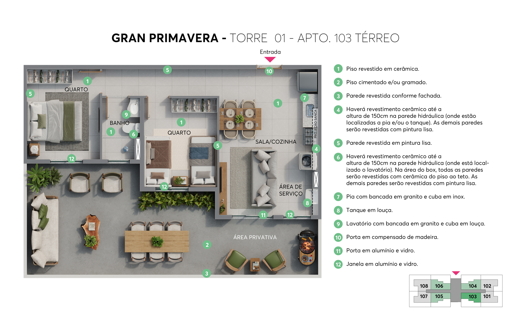 Planta - Torre 01 - Apto. 103