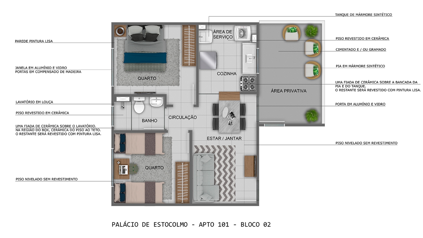 Planta Palácio de Estocolmo MRV Ribeirão Preto
