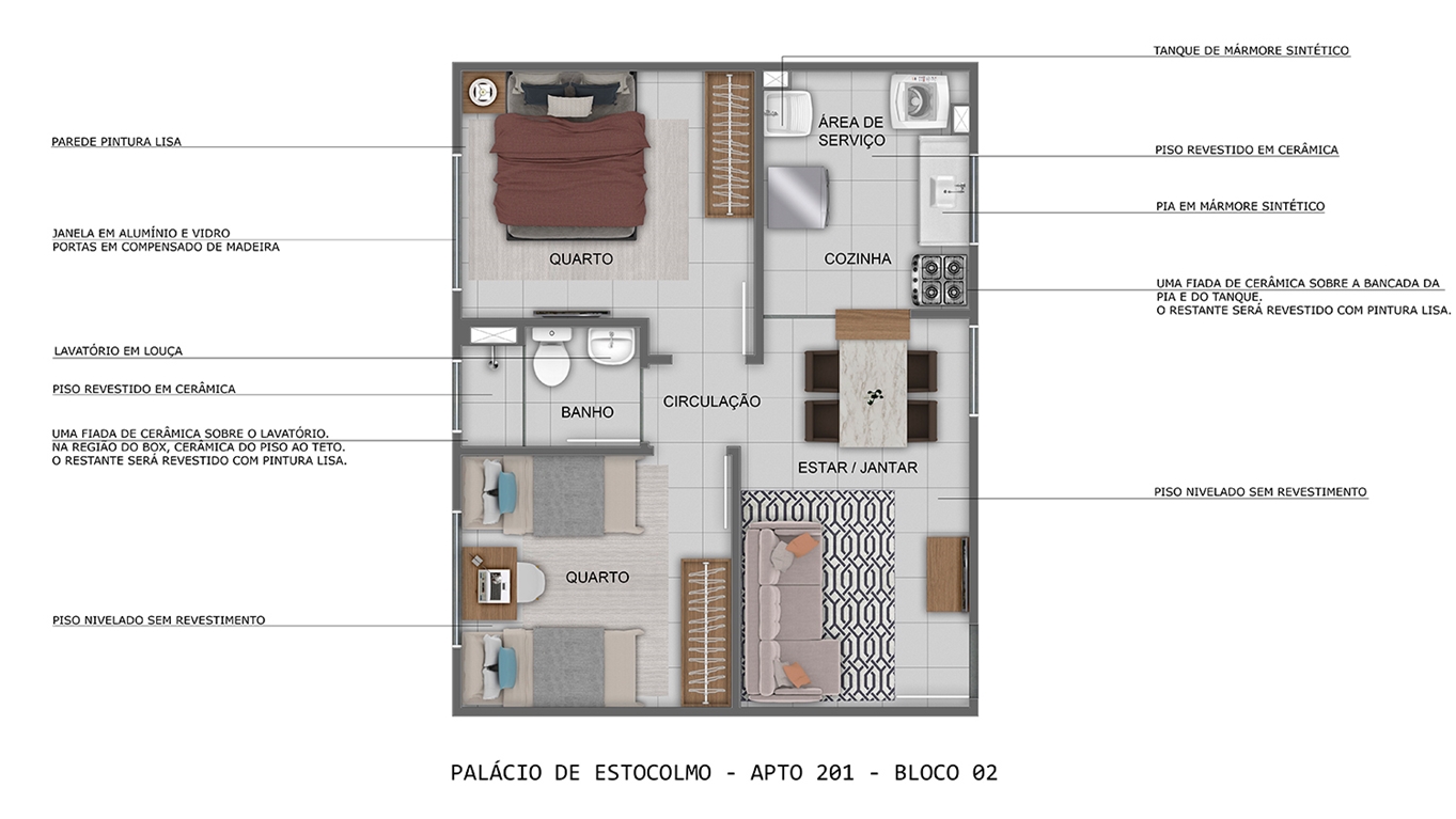 Planta Palácio de Estocolmo MRV Ribeirão Preto