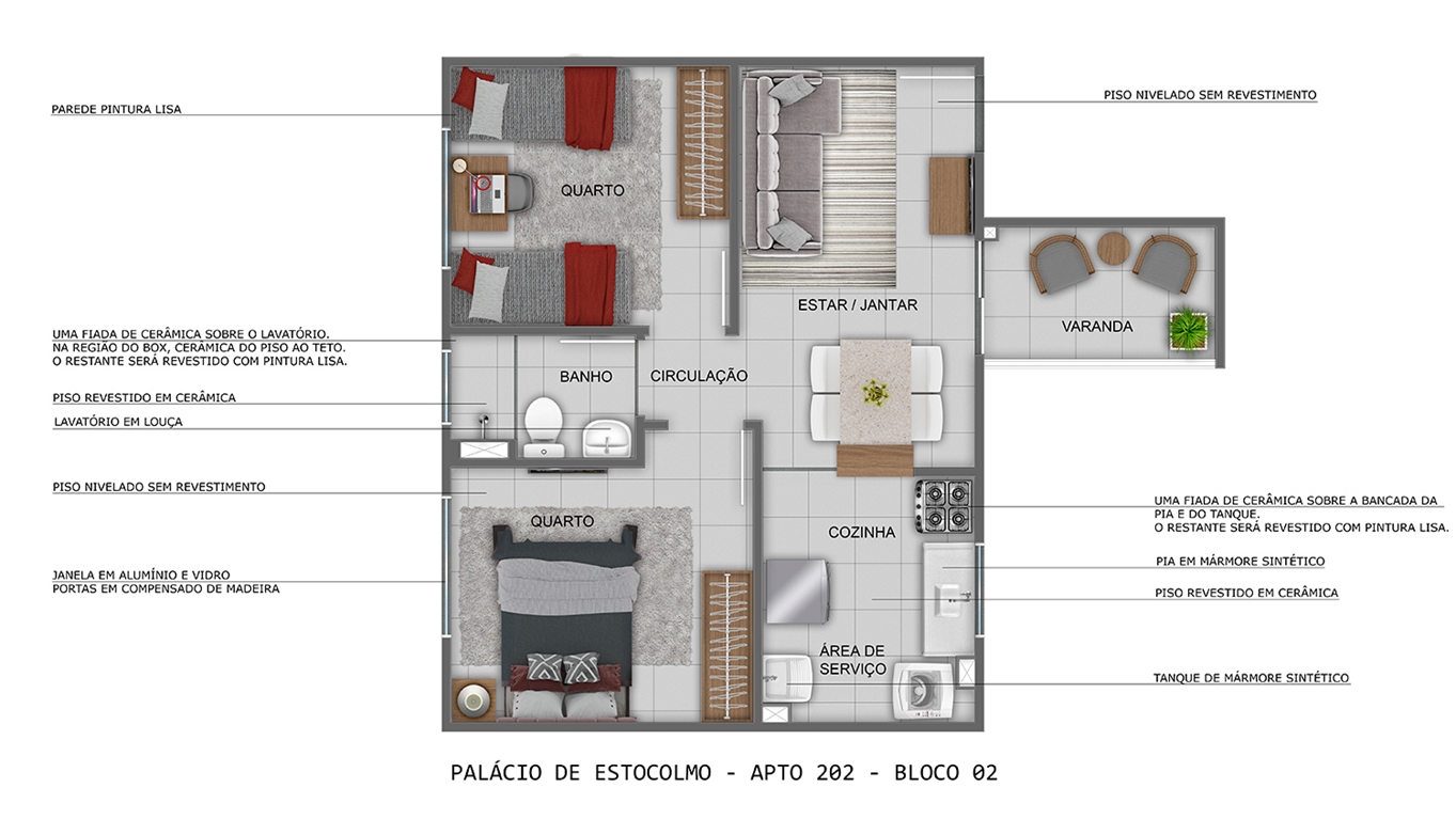 Planta Palácio de Estocolmo MRV Ribeirão Preto