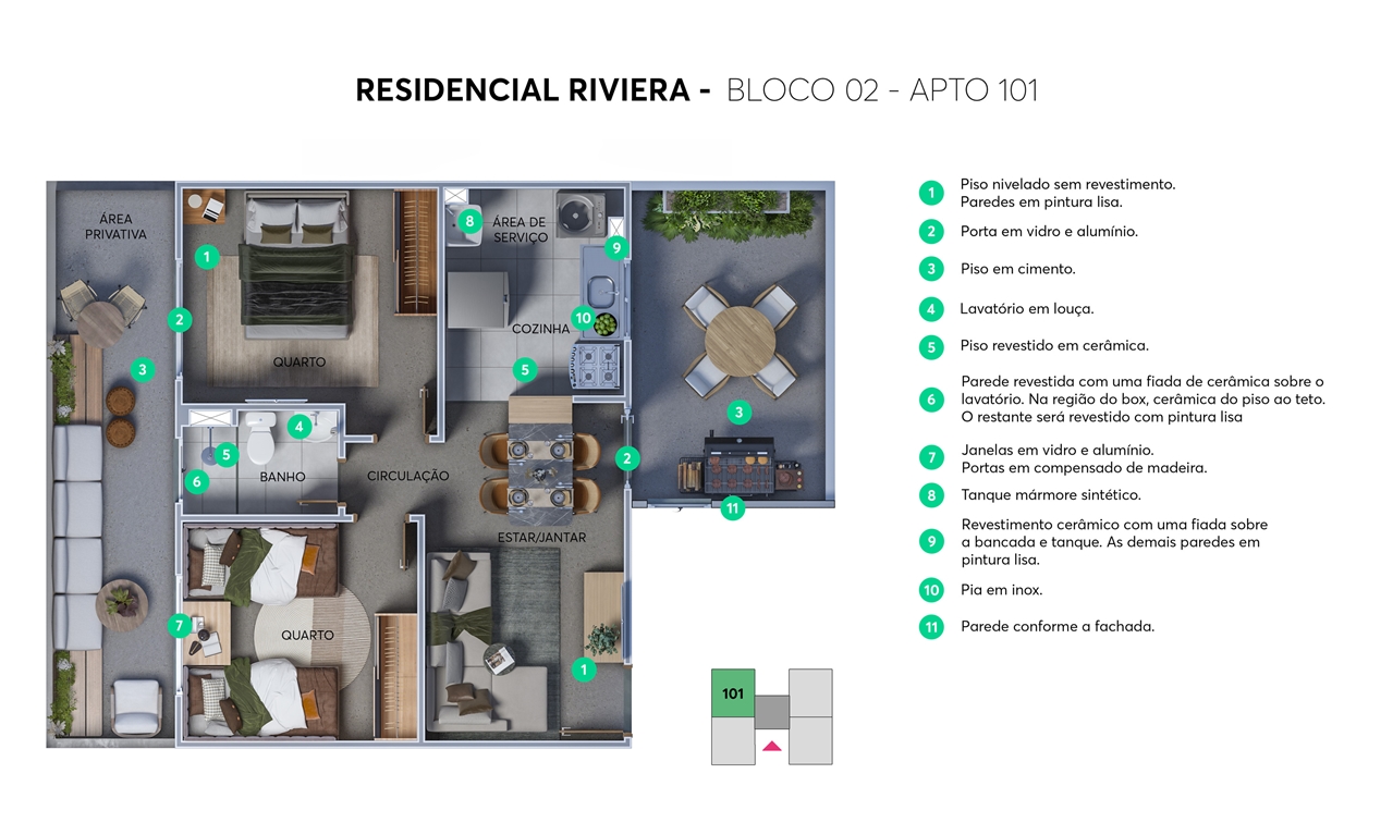 Planta Residencial Riviera MRV Ribeirão Preto