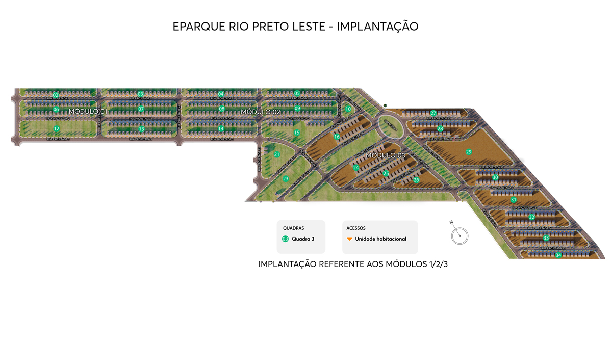 Implantação Eparque Rio Preto Leste Módulo 3 MRV