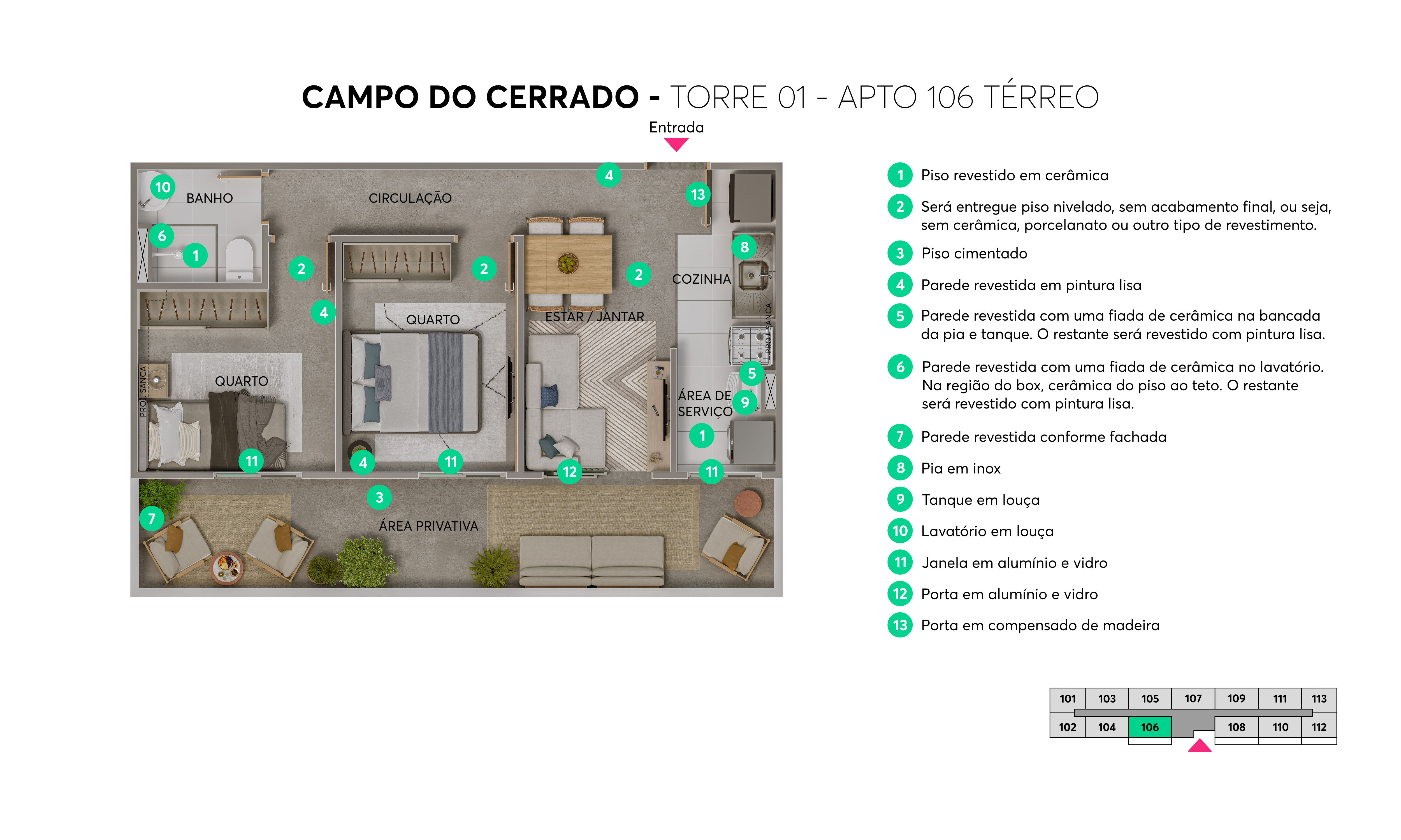 Planta - Torre 01 - Apto. 106