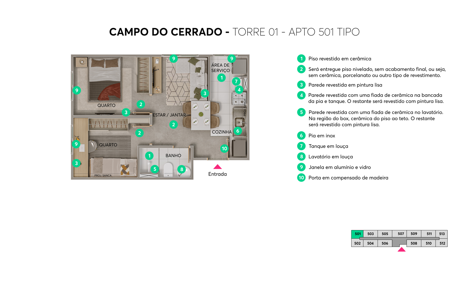Planta - Torre 01 - Apto. 501