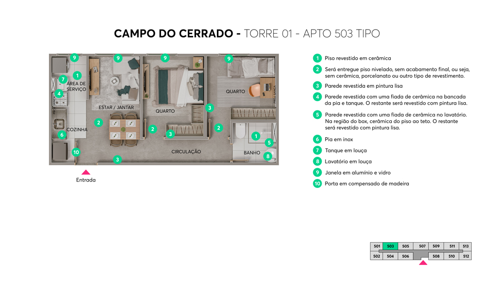 Planta - Torre 01 - Apto. 503
