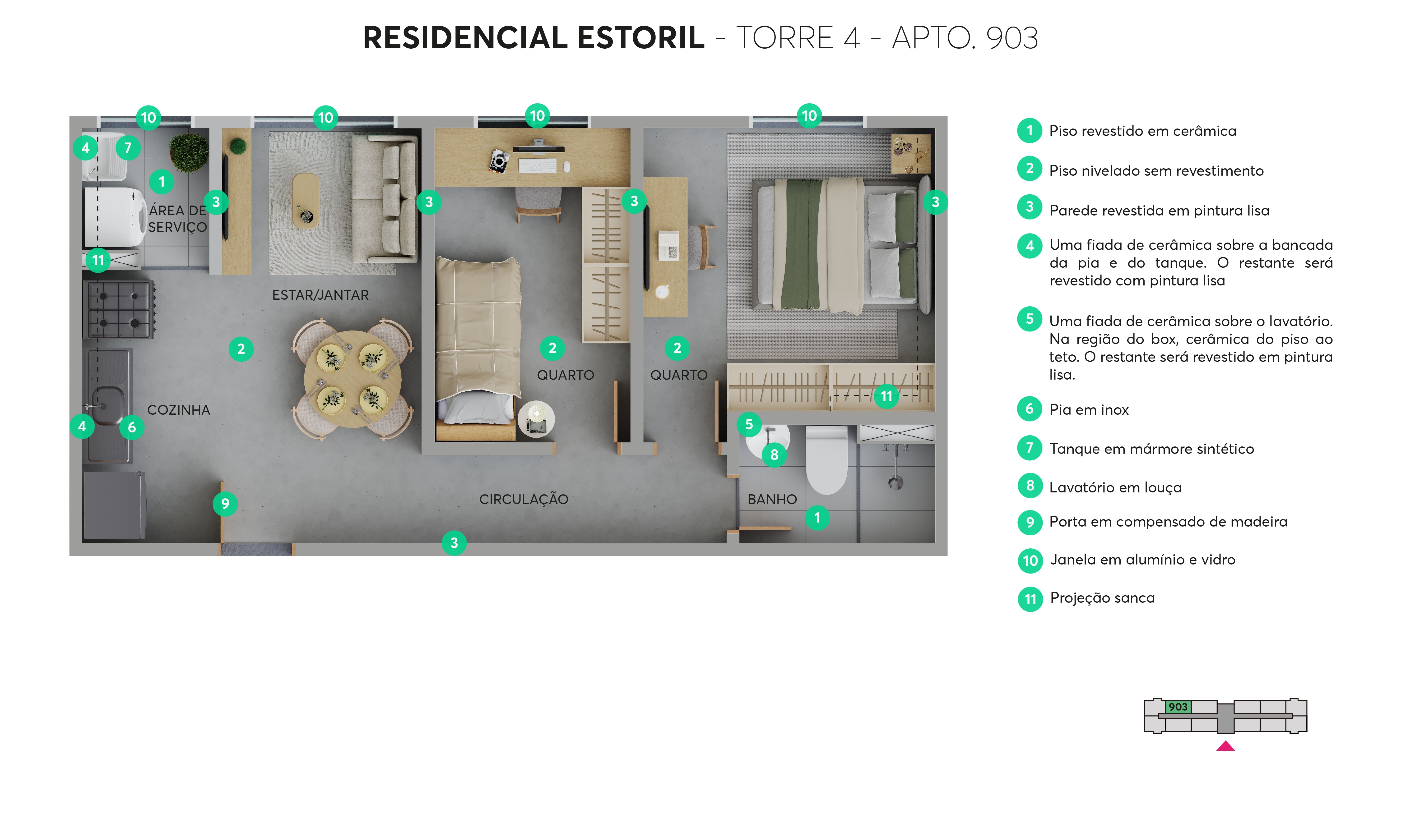 Planta Residencial Estoril MRV São Paulo