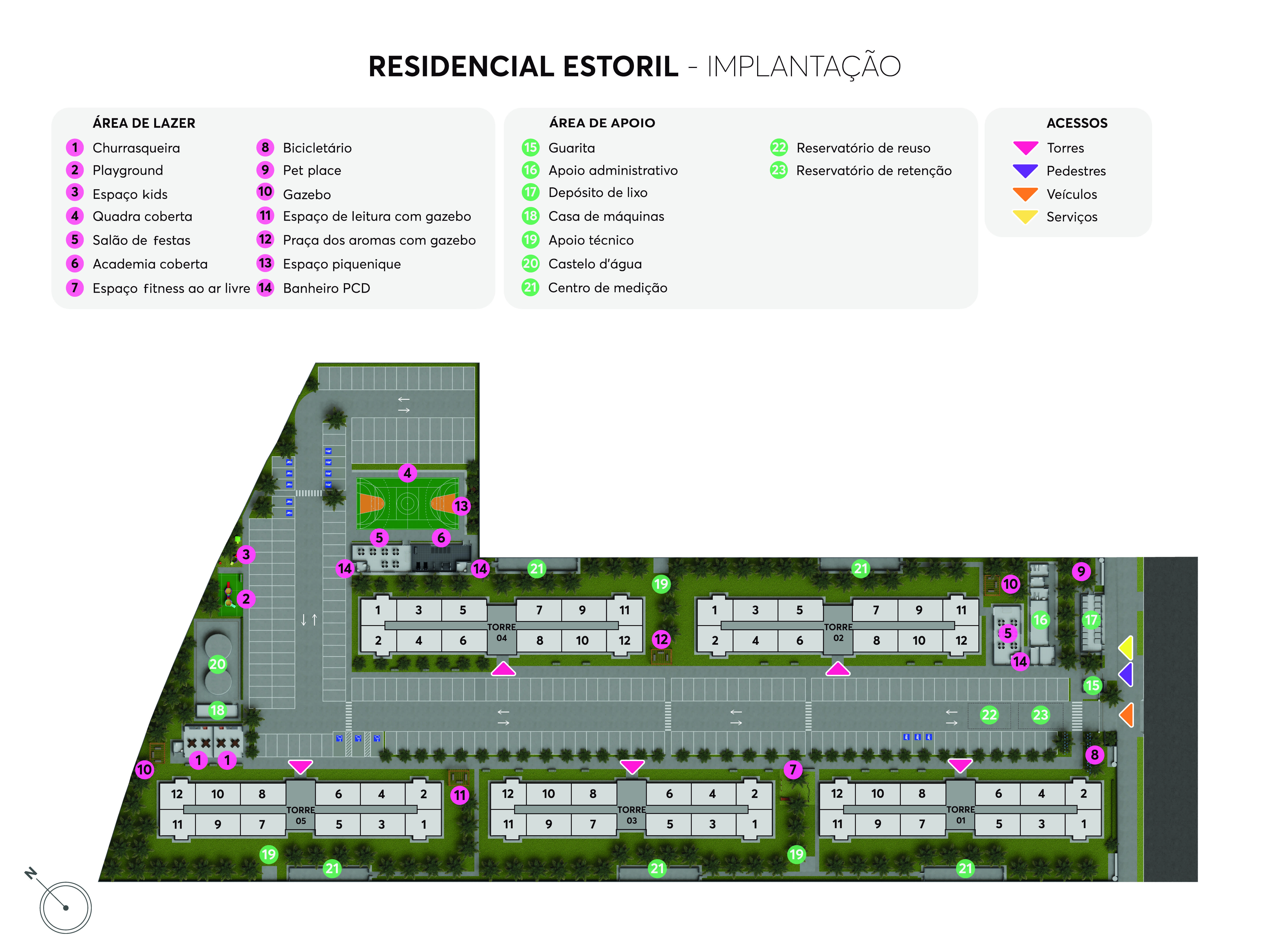Implantação geral Resid. Estoril MRV São Paulo