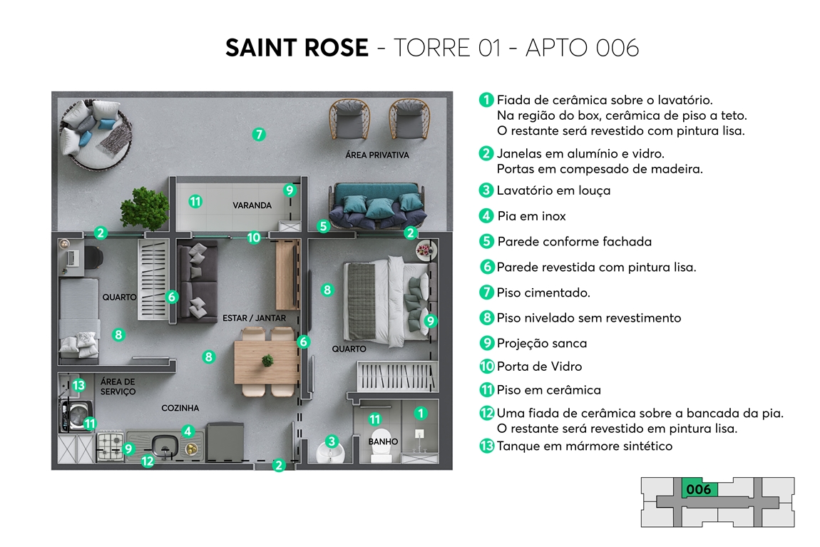 Planta Saint Rose MRV São Paulo