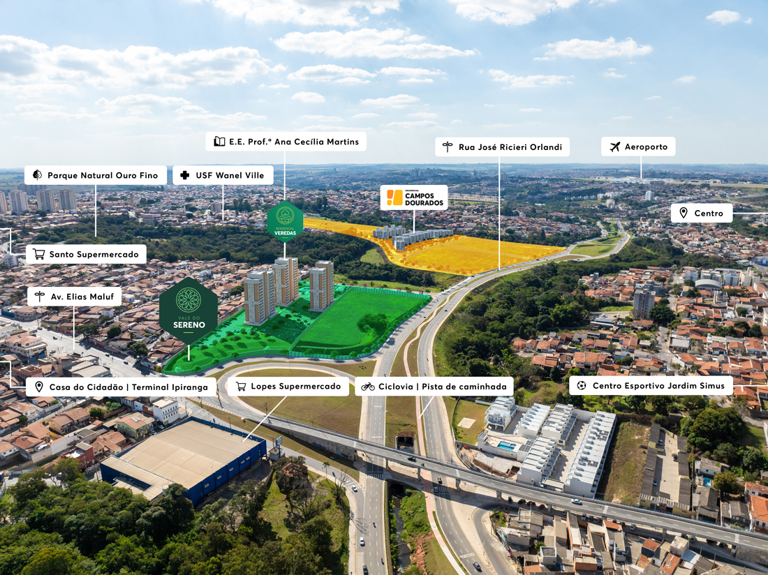 Foto aérea Campos Dourados MRV Sorocaba Foto aérea Campos Dourados MRV Sorocaba