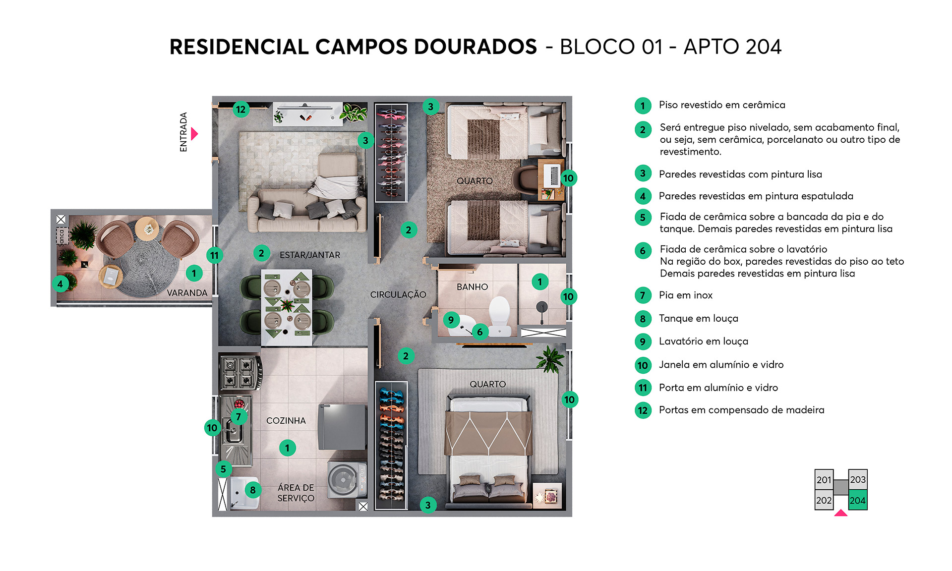 Planta Resid. Campos Dourados MRV Sorocaba