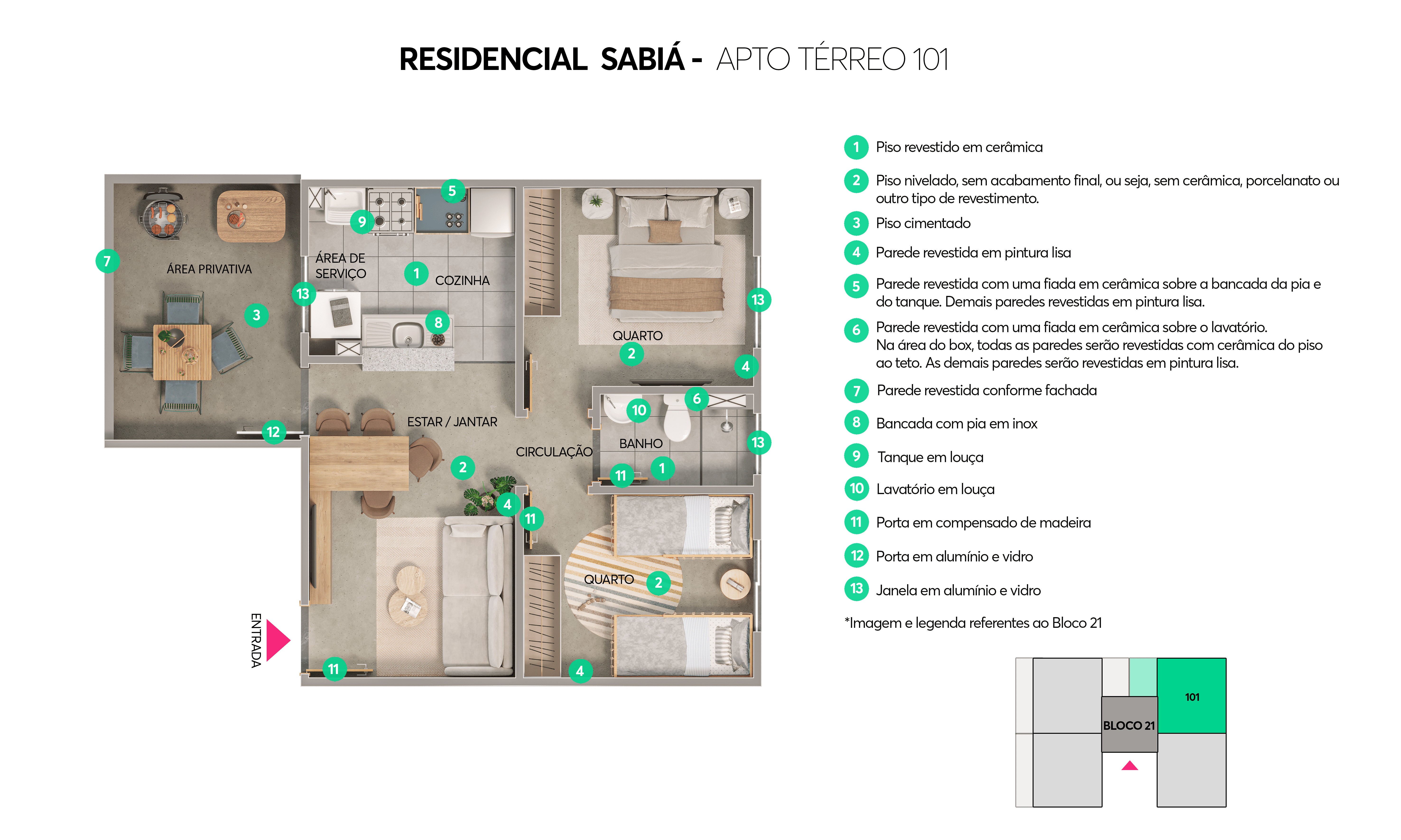 Planta - Apto. Térreo 101