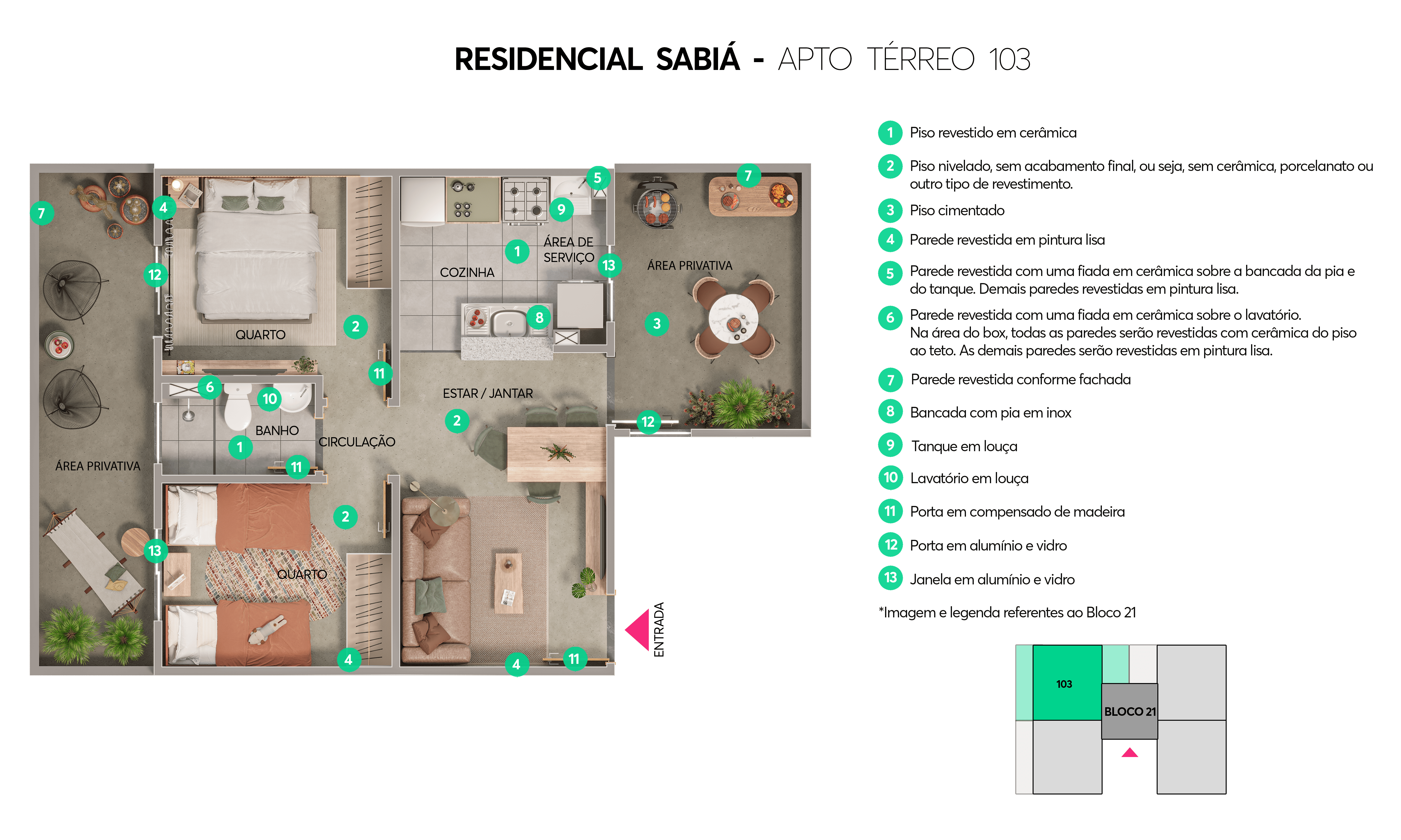 Planta - Apto. Térreo 103