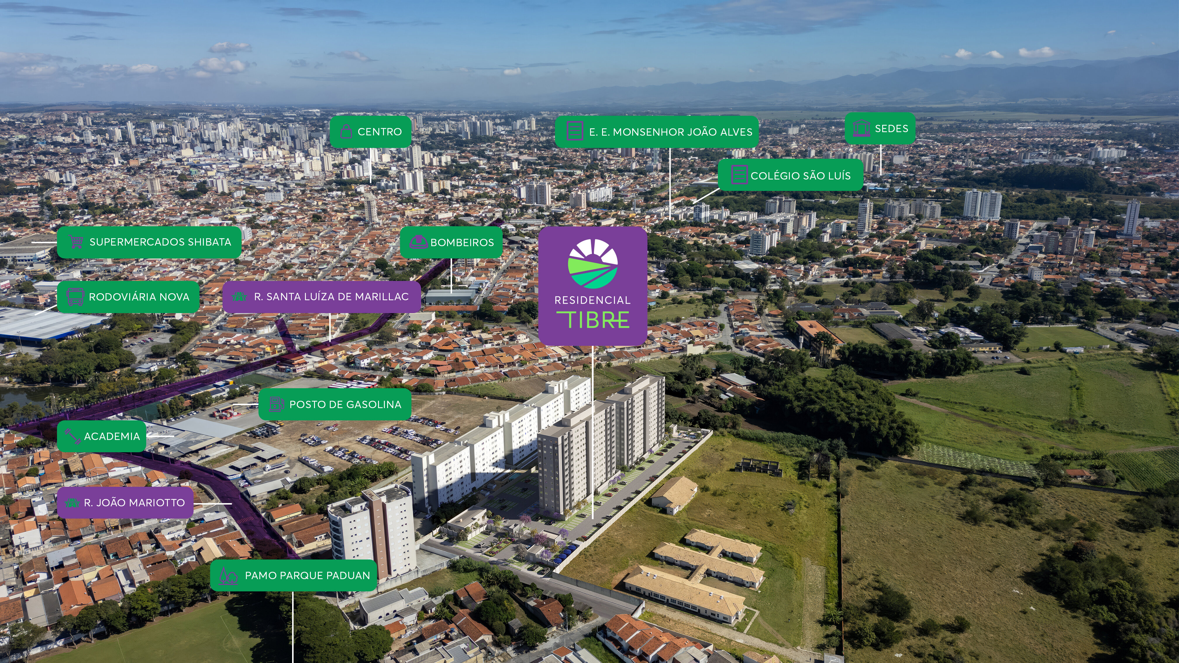 Foto aérea Residencial Tibre MRV Taubaté Foto aérea Residencial Tibre MRV Taubaté