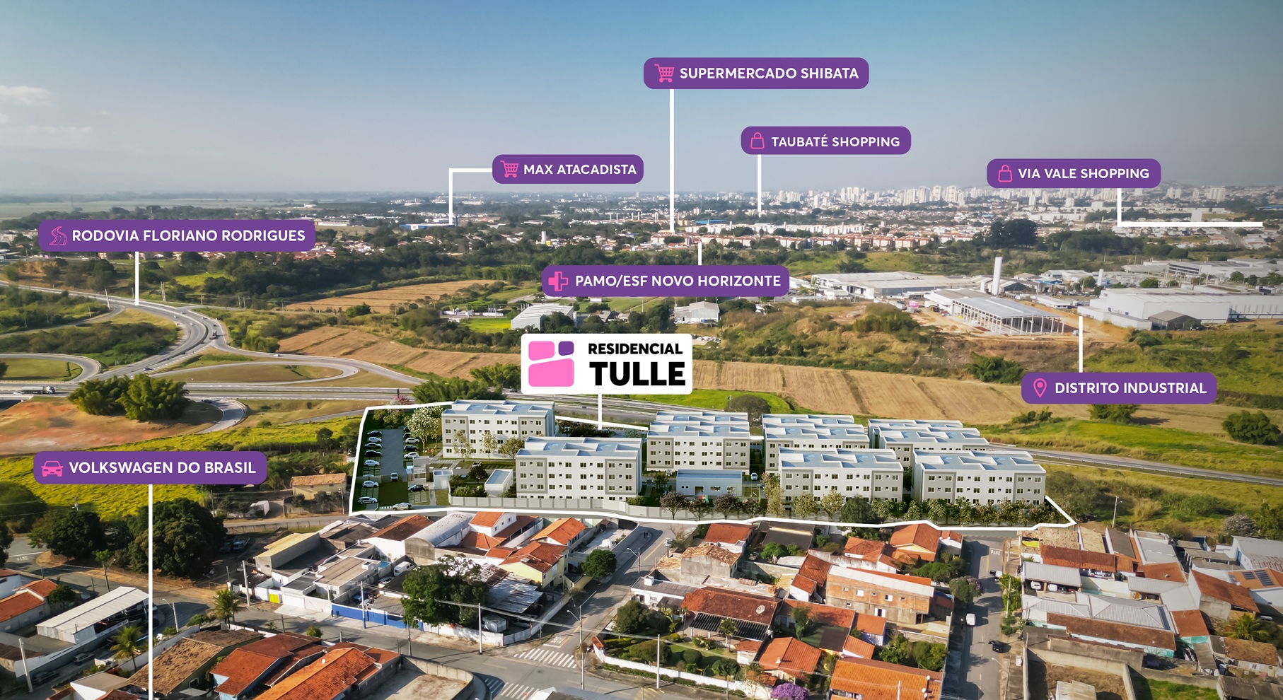 Foto aérea Residencial Tulle MRV Taubaté